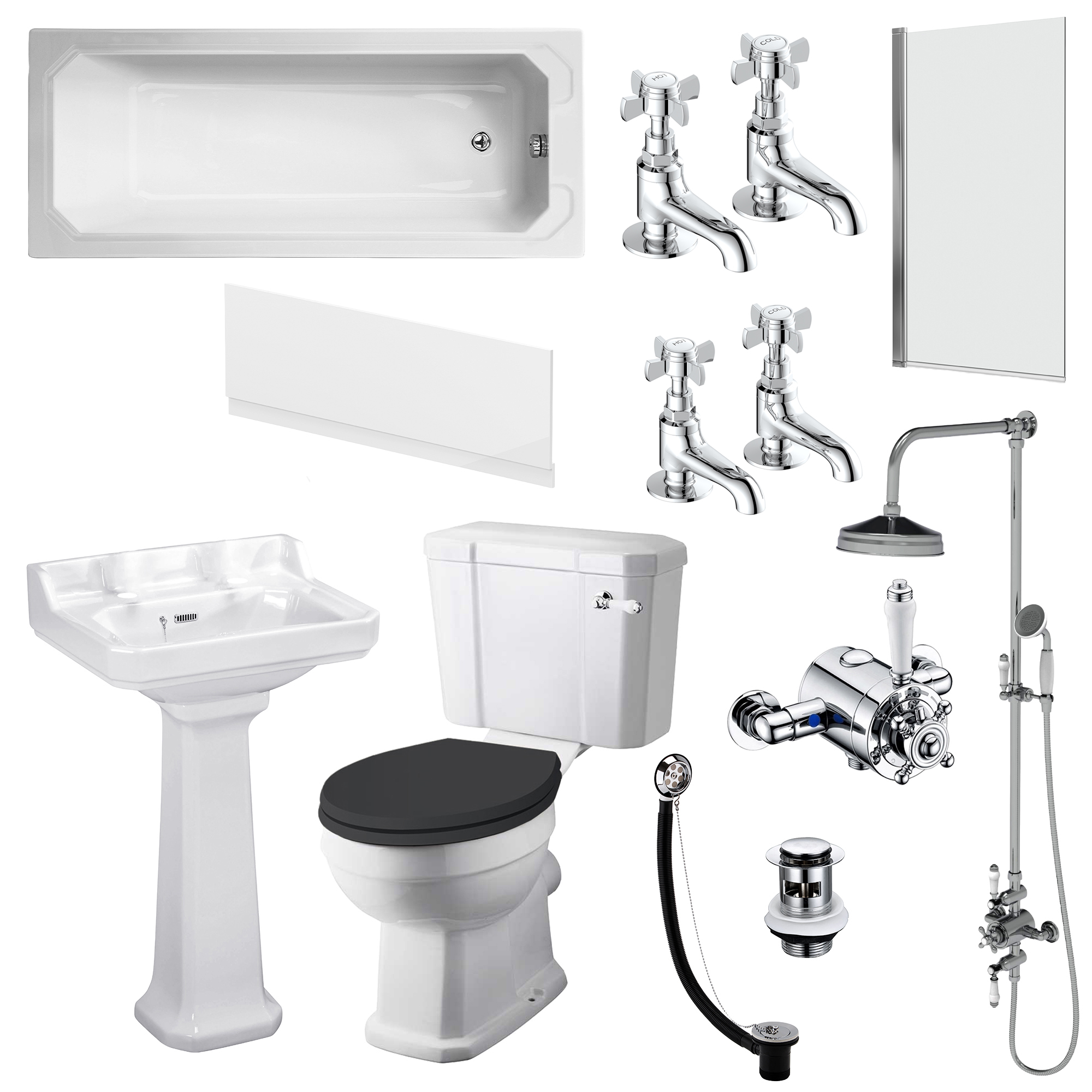 Butler & Rose Catherine Bathroom Suite with Shower Bath