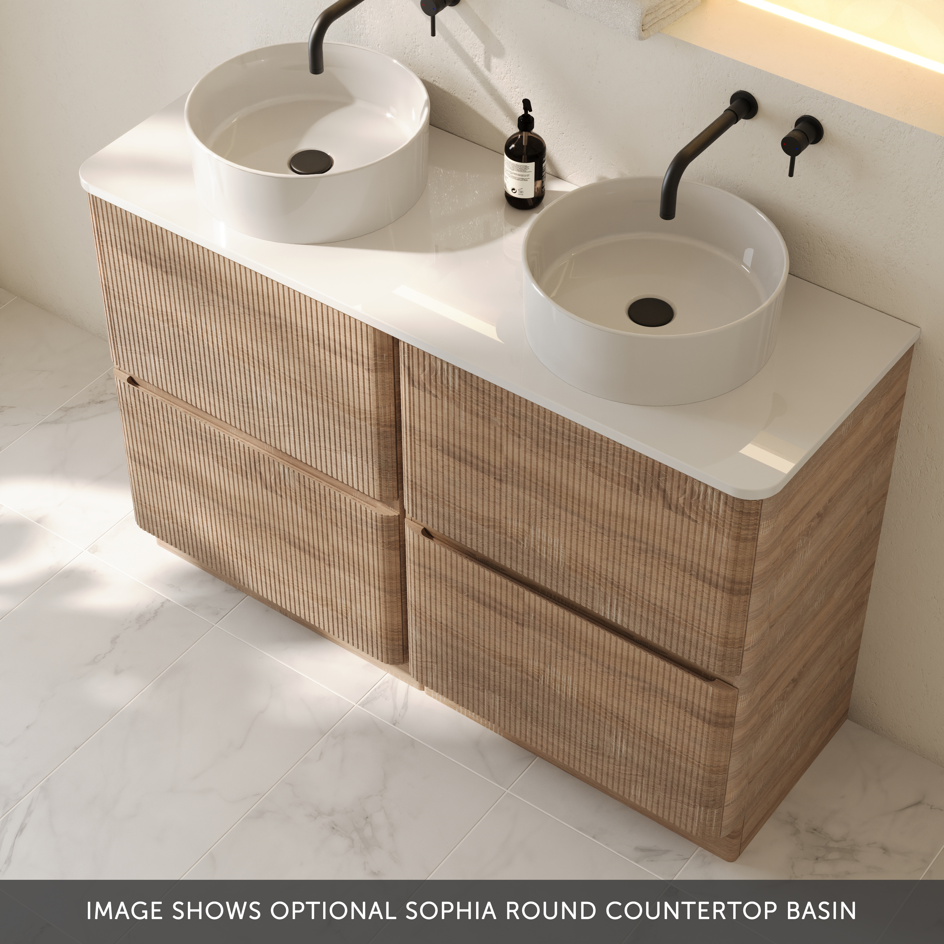 Drench Origin 1200mm Fluted Floorstanding Vanity Unit & Countertop