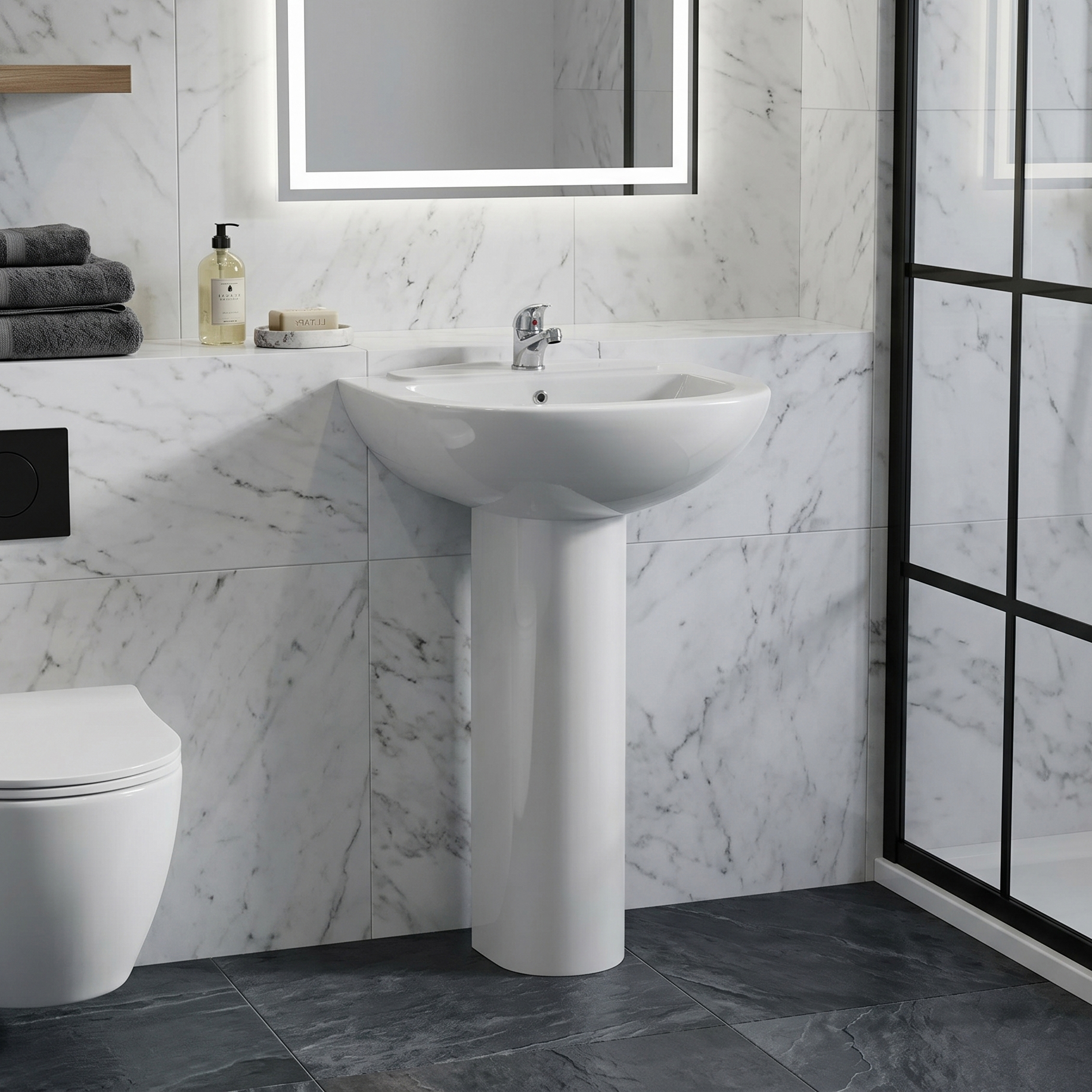 Emma 550mm Full Pedestal & Basin