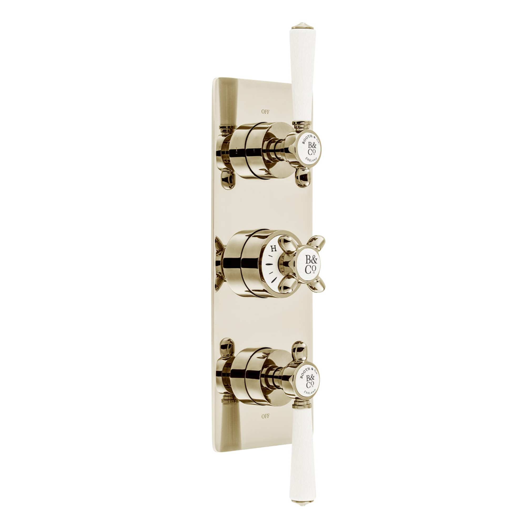 Booth & Co Axbridge Traditional 3 Outlet 3 Handle Concealed Thermostatic Shower Valve