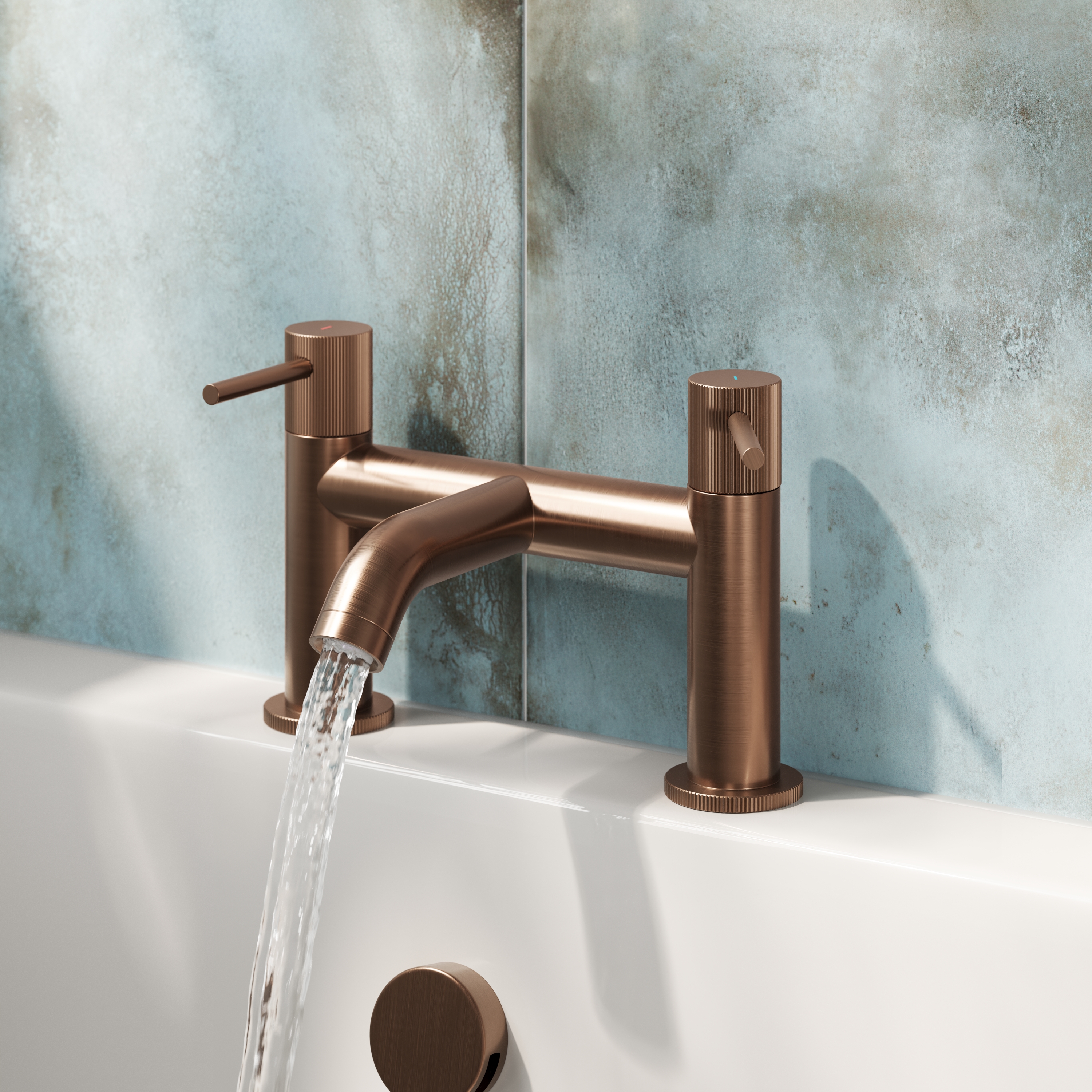 Harbour Fluted Deck Mounted Bath Mixer Tap