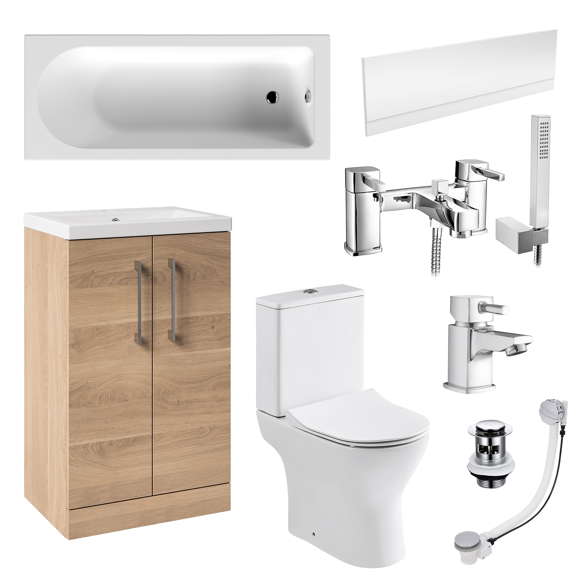 Erin Complete Vanity Unit Bathroom Suite with Rimless Toilet