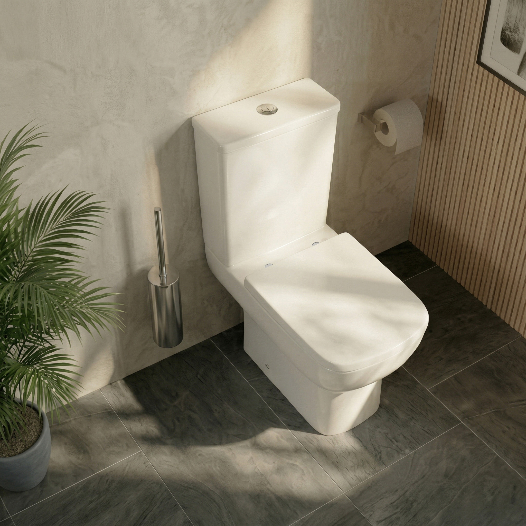 Harbour Icon Rimless Close Coupled Toilet & Soft Close Seat