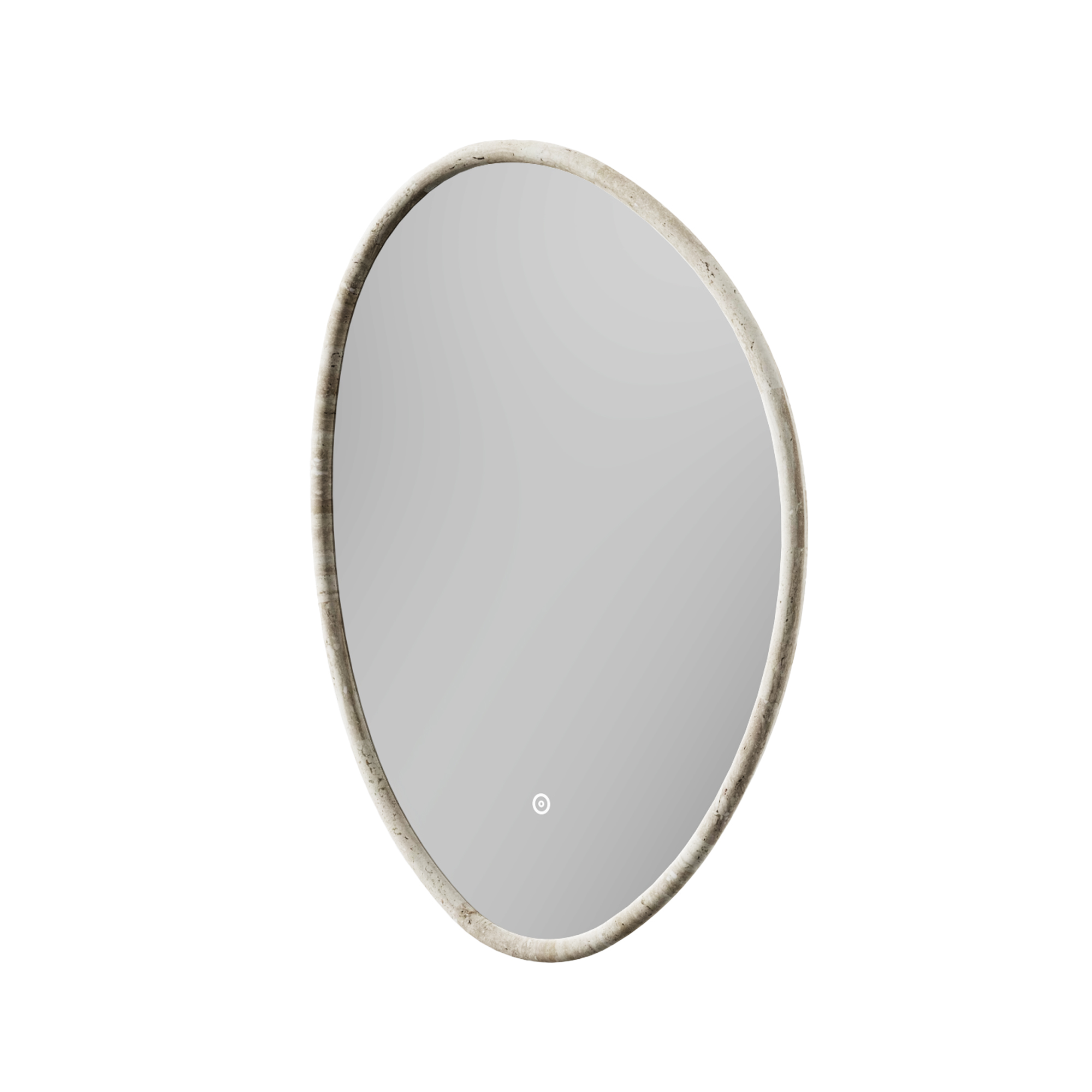 Siena LED Illuminated Stone Effect Framed Mirror with Demister Pad & Colour Change Lights - 500 x 700mm