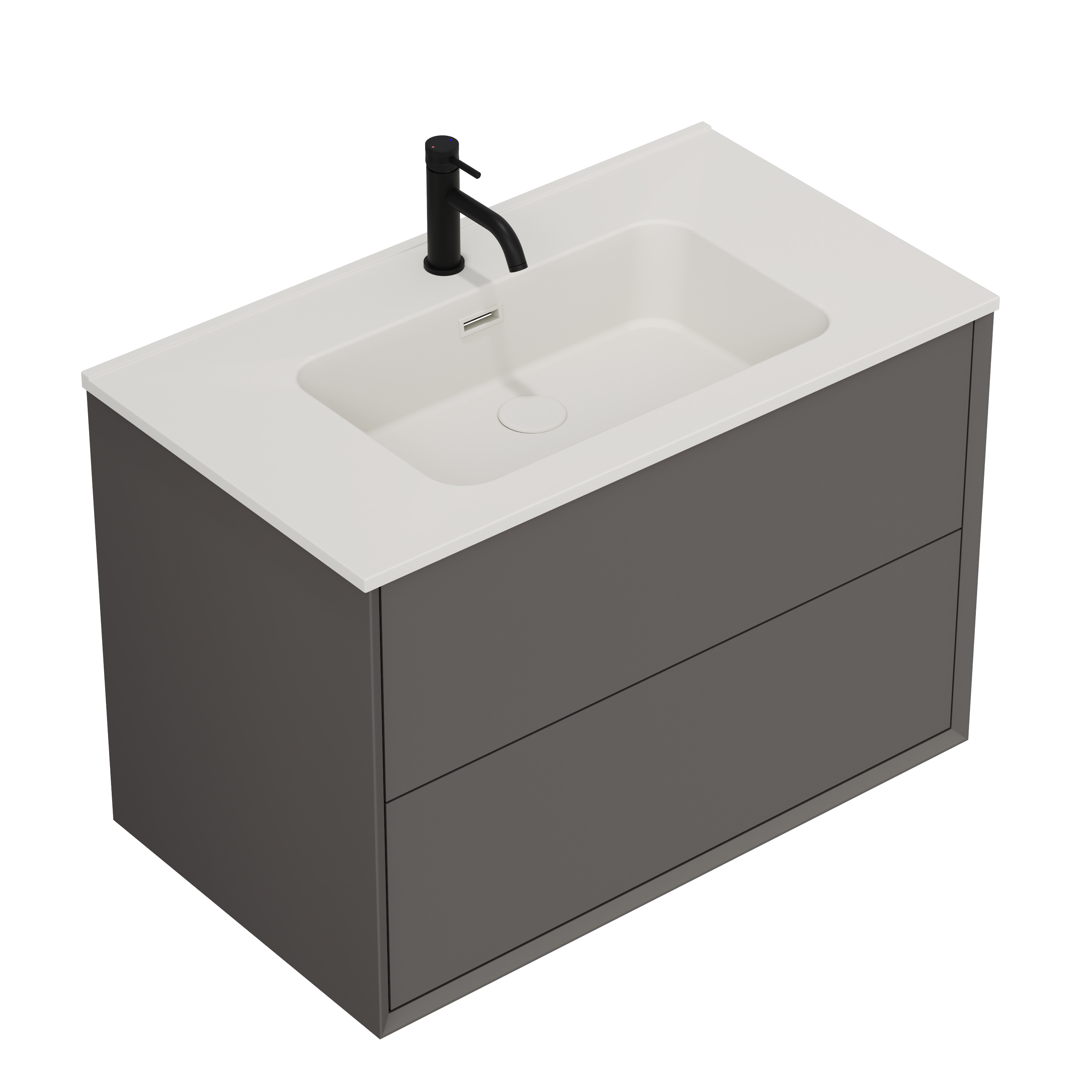 Oslo 800mm Wall Mounted Vanity Unit & Matt White Basin