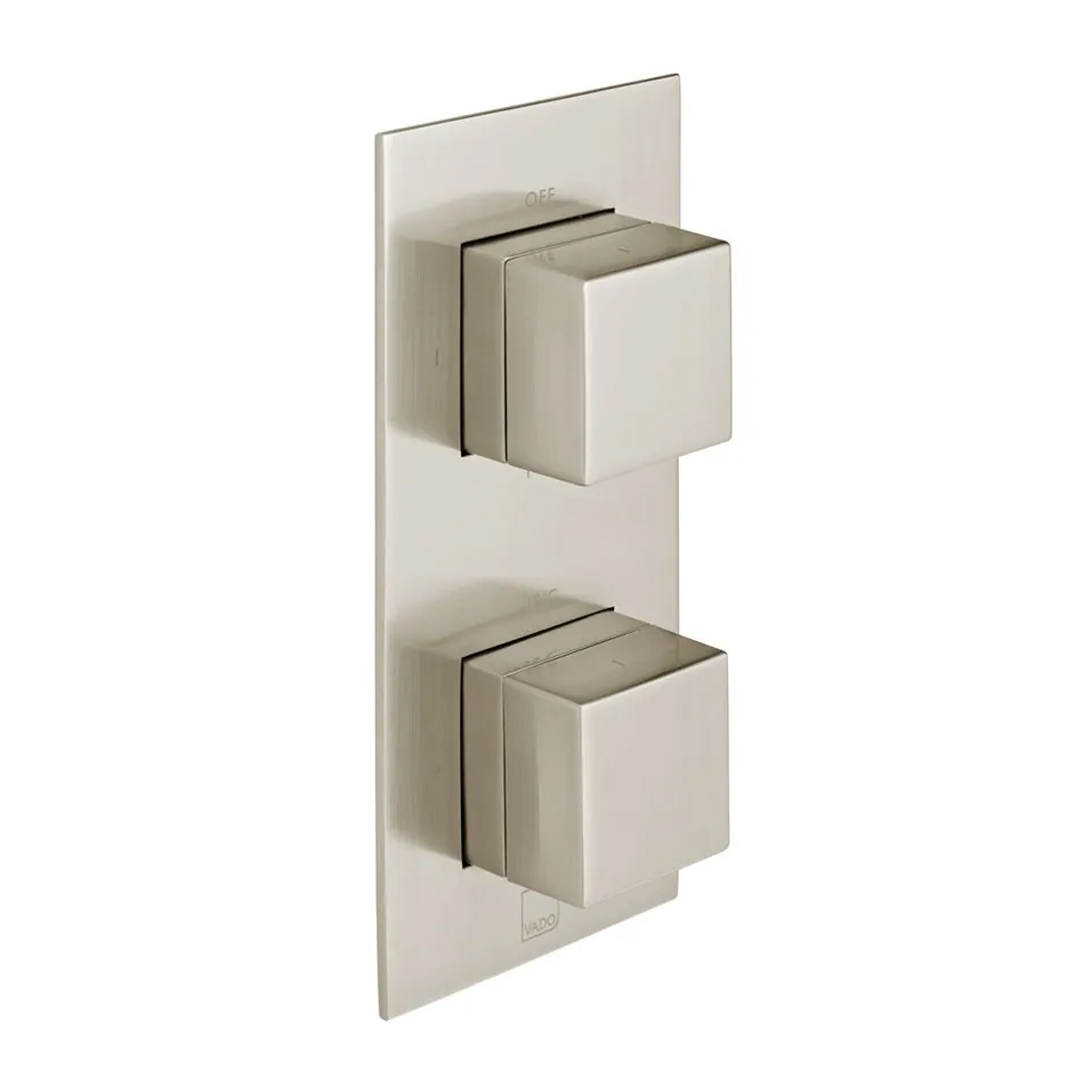 Vado Individual Tablet Notion 2 Outlet Square Concealed Thermostatic Valve, Fixed Head & Shower Handset Kit