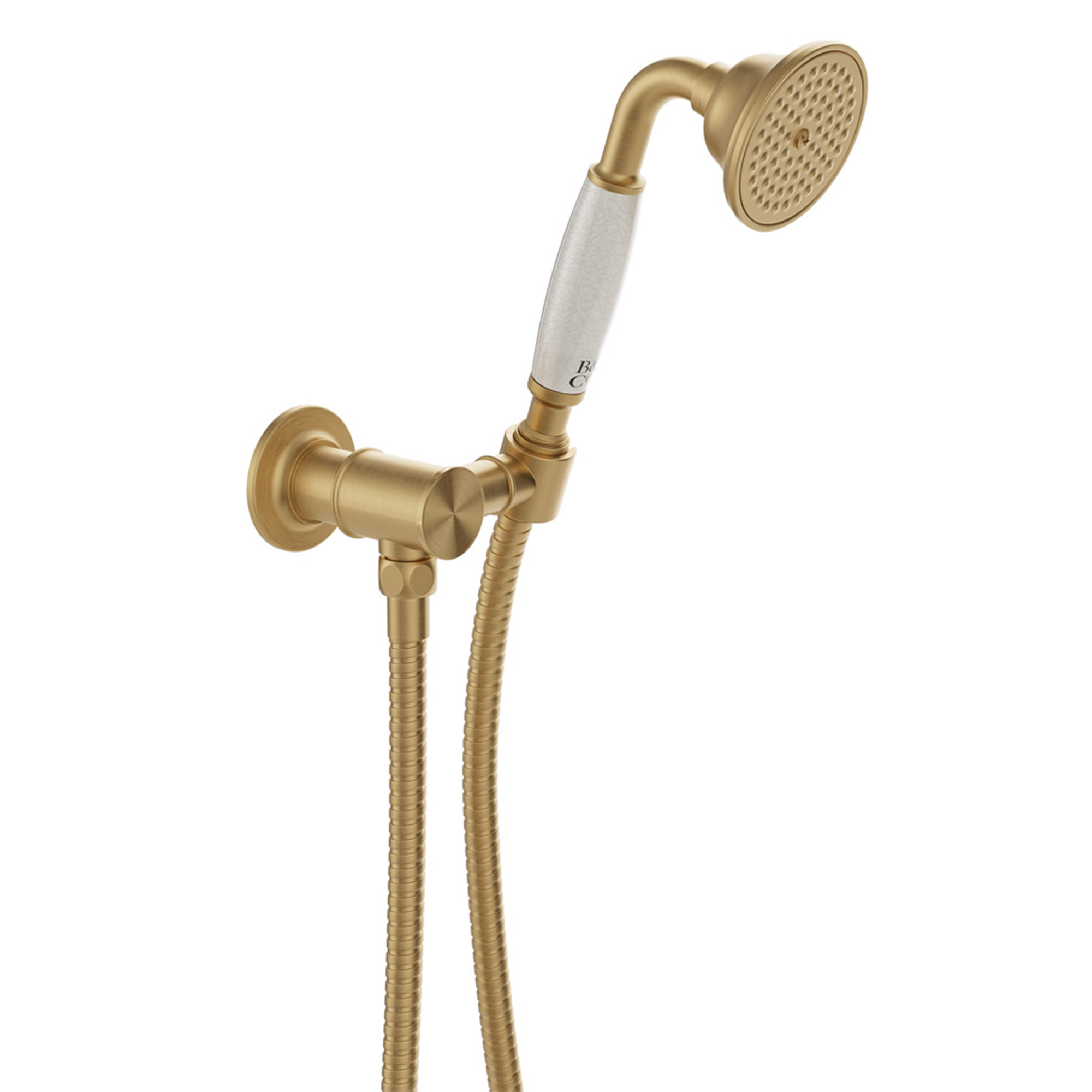 Booth & Co Axbridge Traditional Shower Handset with Wall Outlet & Hose