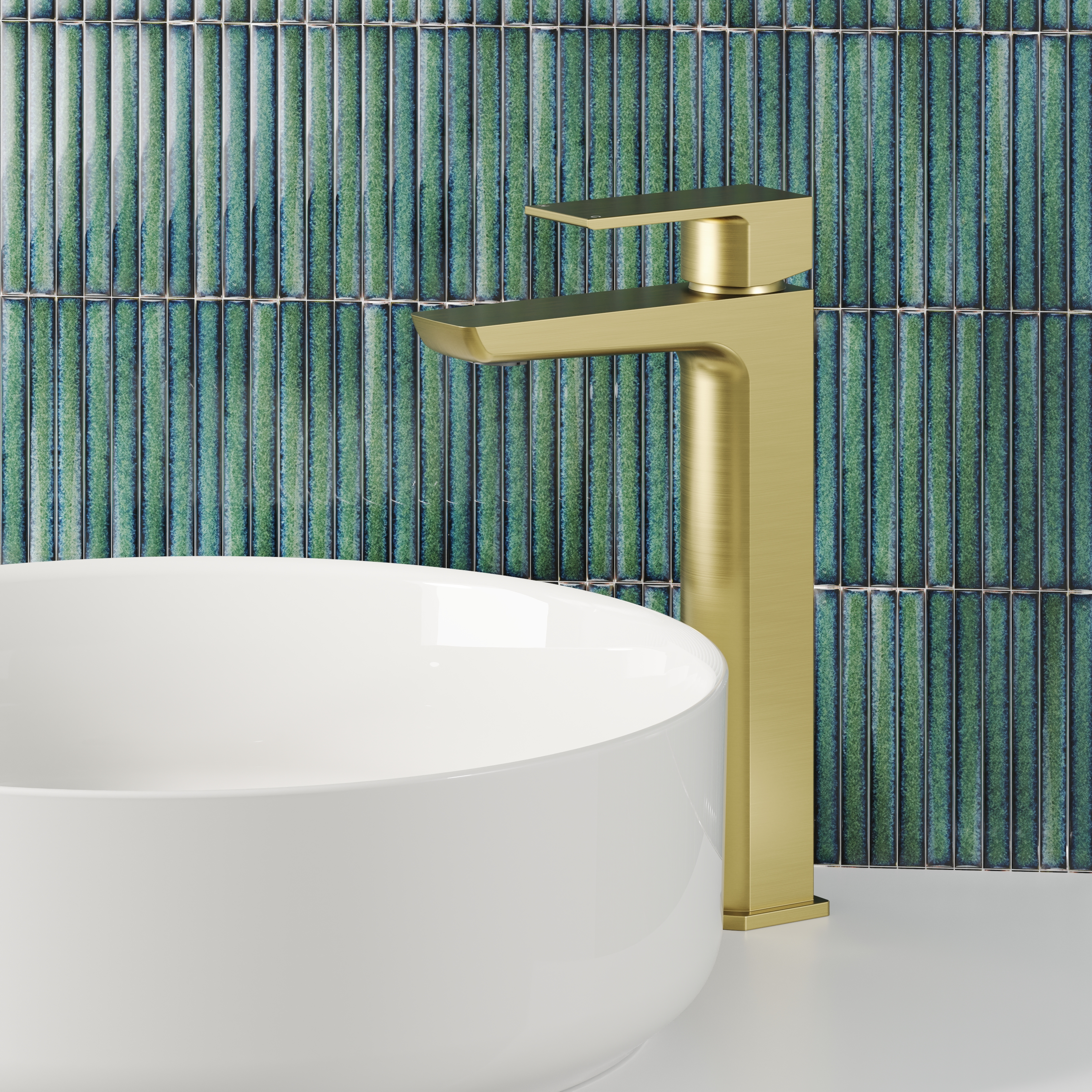 Harbour Status Tall Basin Mixer Tap - Brushed Brass