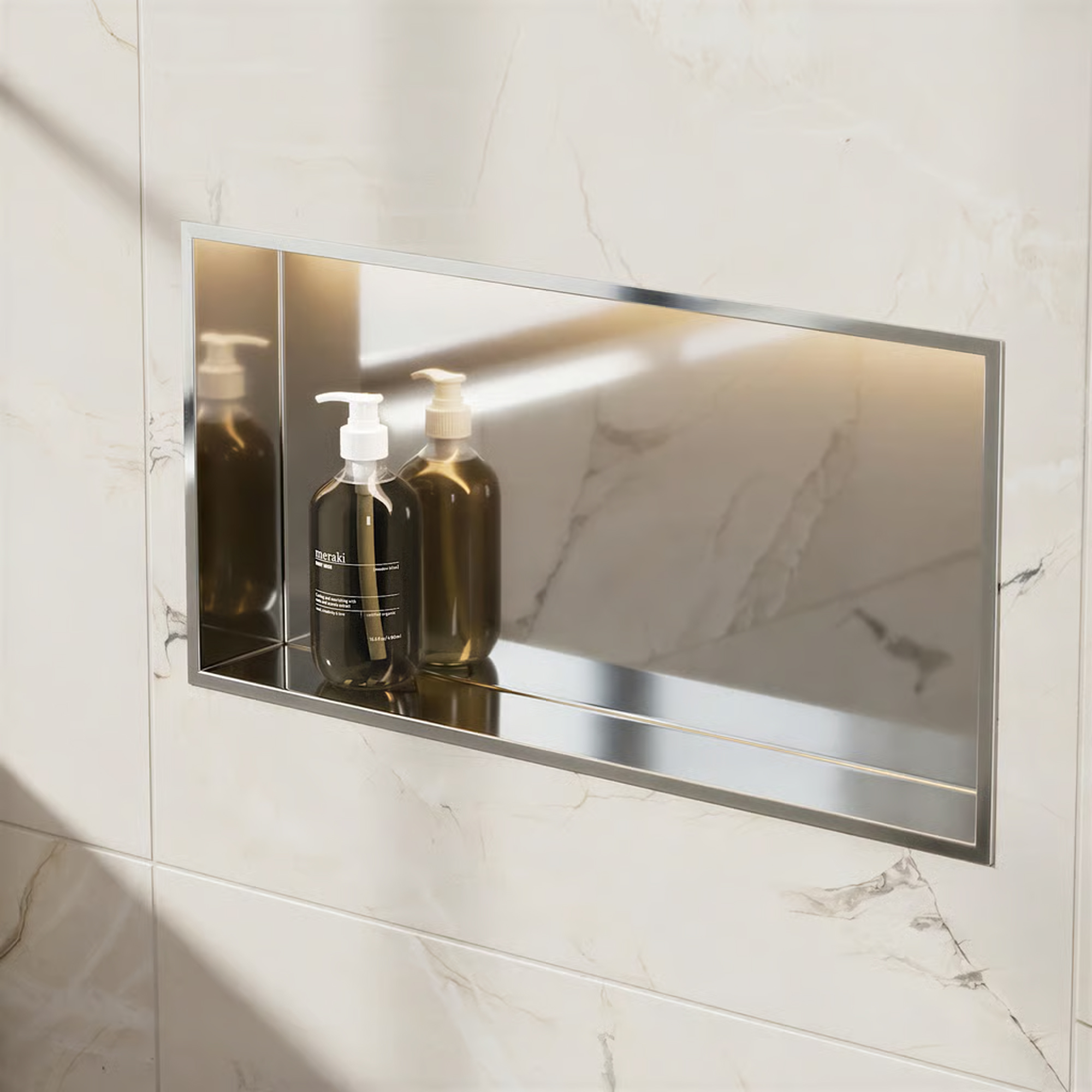 Crosswater Inset LED Illuminated Shower Niche - 610 x 305mm
