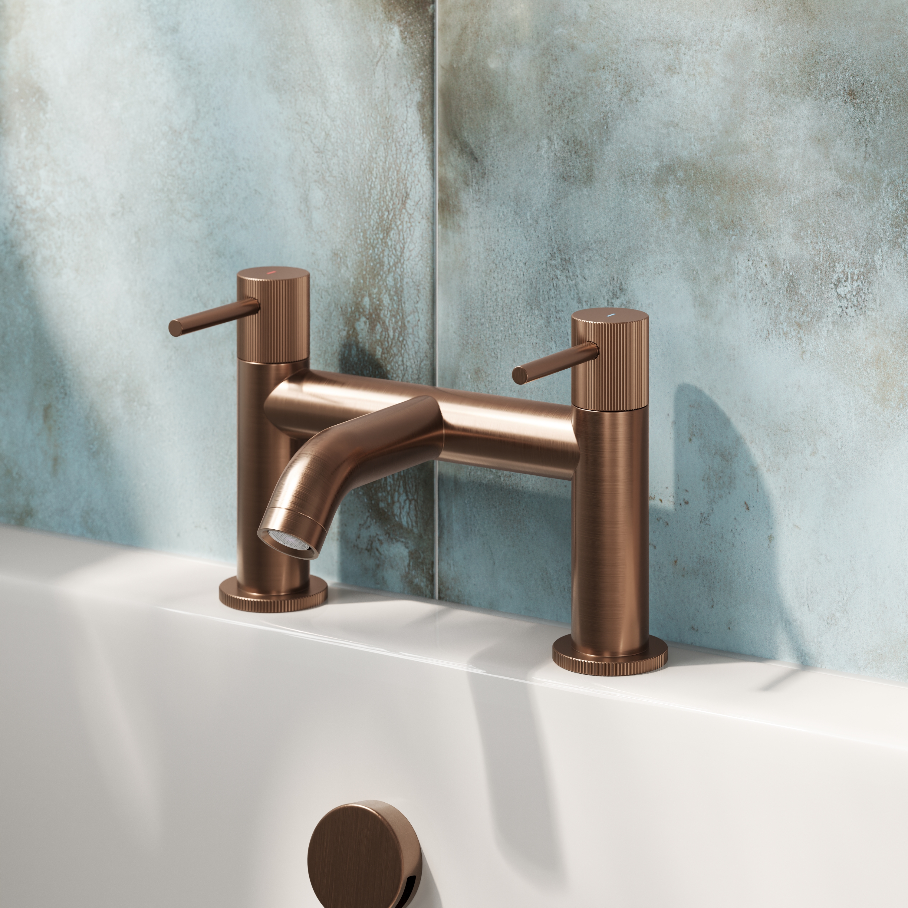 Harbour Fluted Deck Mounted Bath Mixer Tap