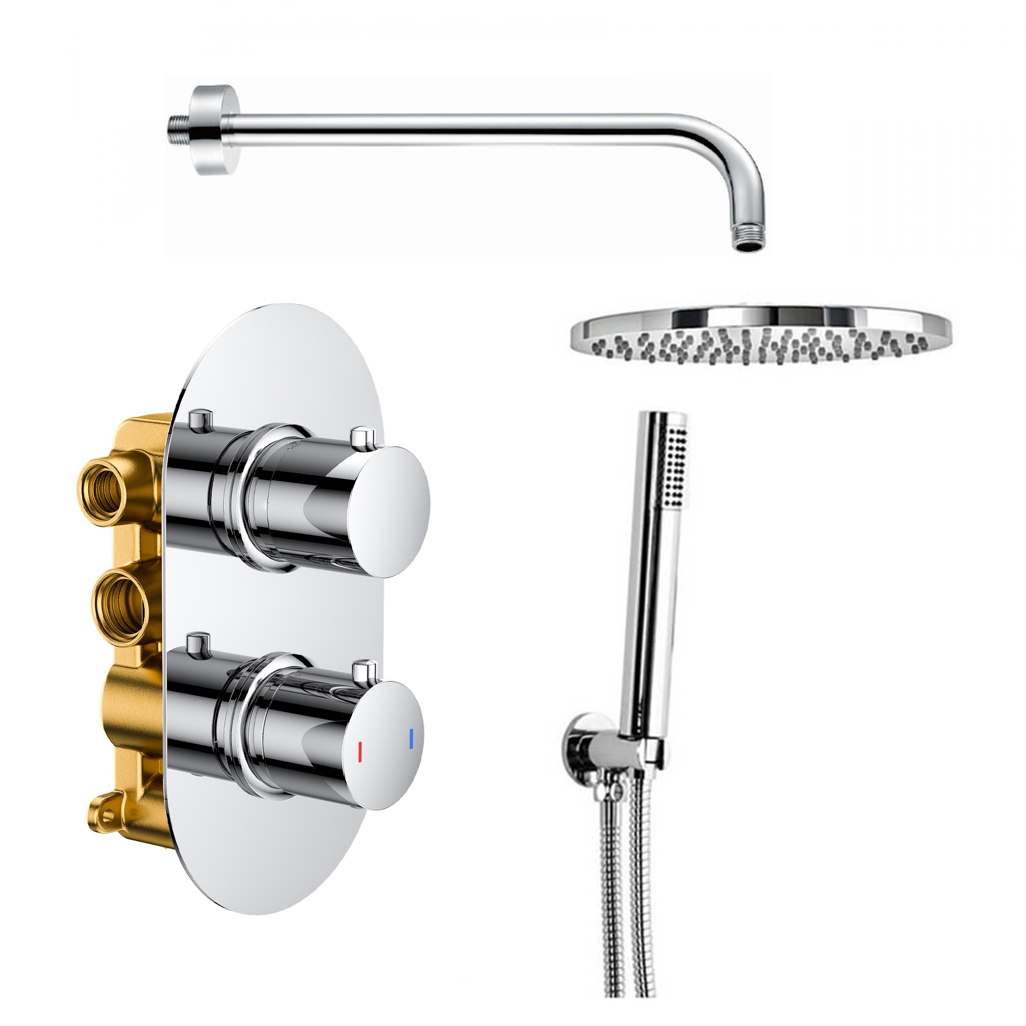 Harper Concealed Shower Valve, Fixed Shower Head & Handset