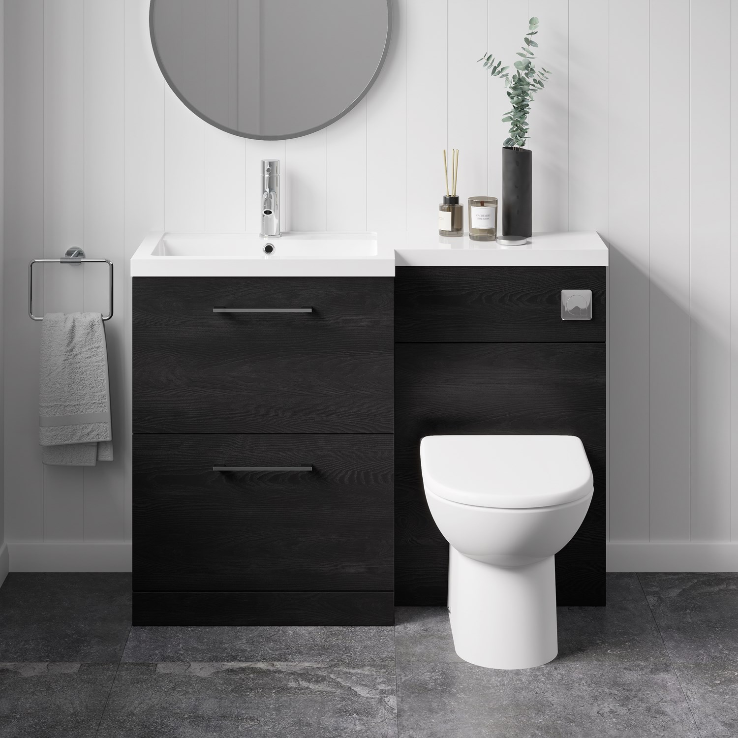 Black Sink Toilet Combo: Space-Saving Design & Modern Style Solutions