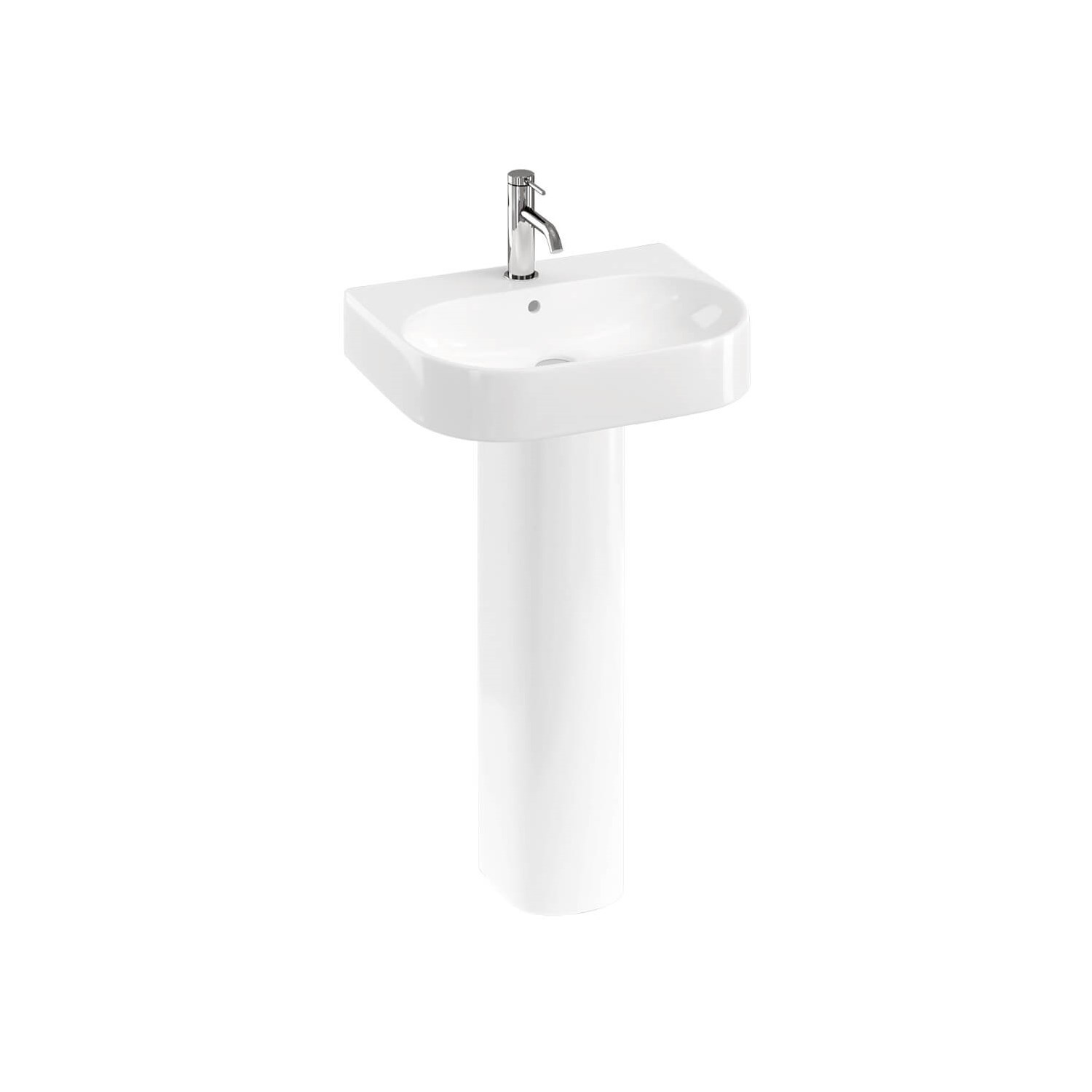 Britton Bathrooms Trim 500mm Basin with Full Pedestal