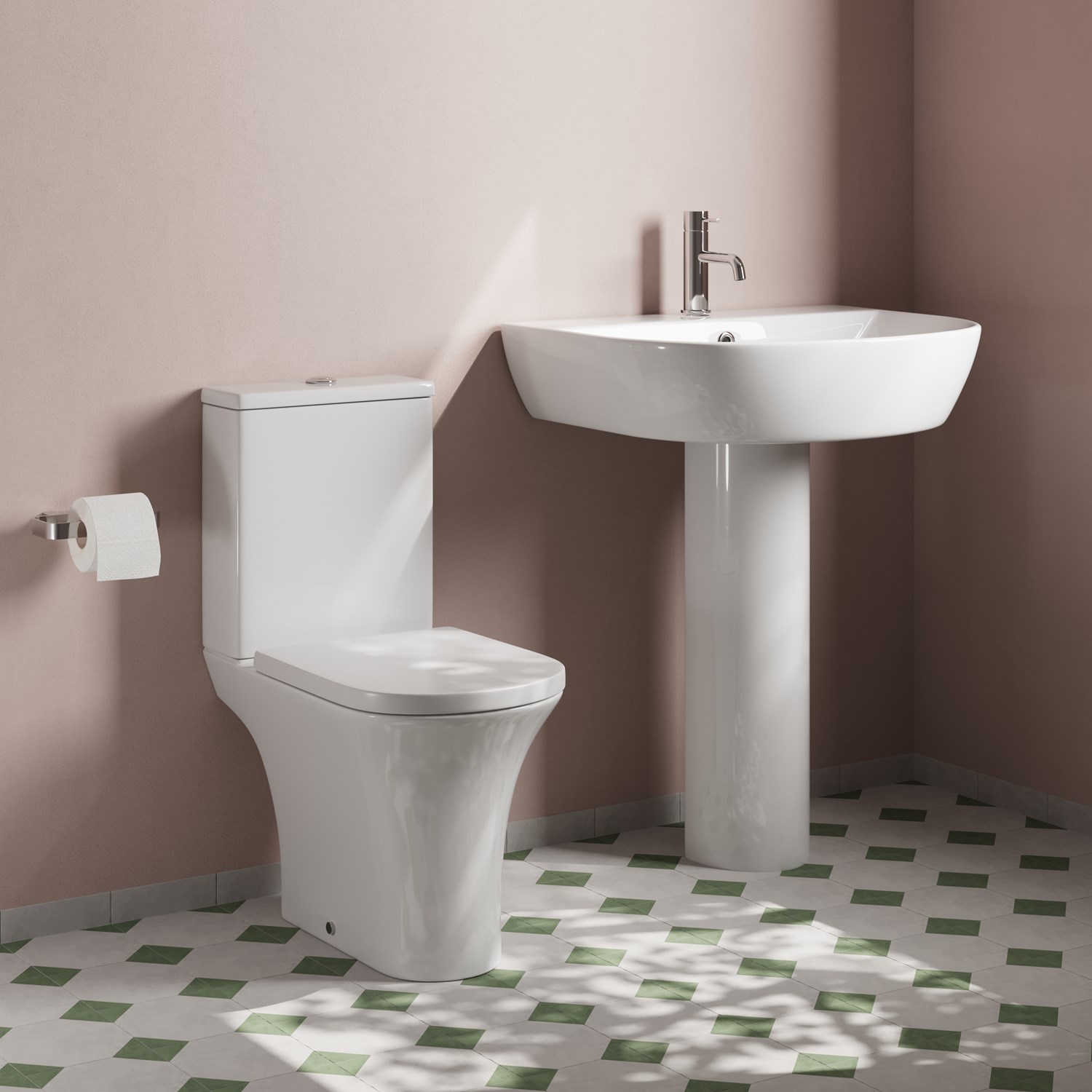 Lydia Rimless Toilet & Basin Bathroom Suite