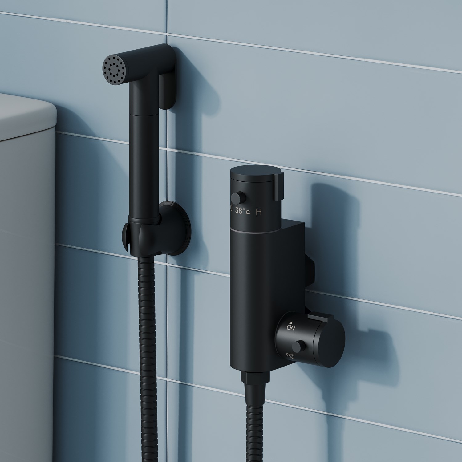 Core Round Douche Kit Thermostatic Valve Matt