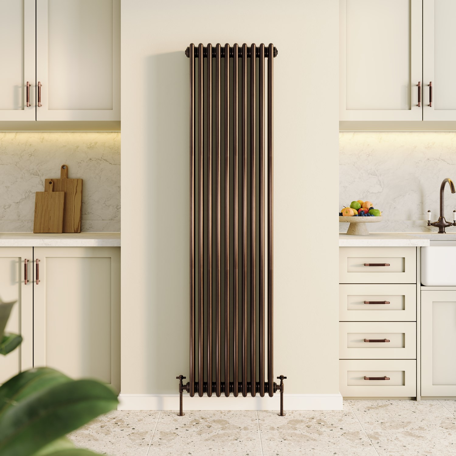 Toasty Ardleigh Antique Copper Vertical 3 Column Radiator | Drench