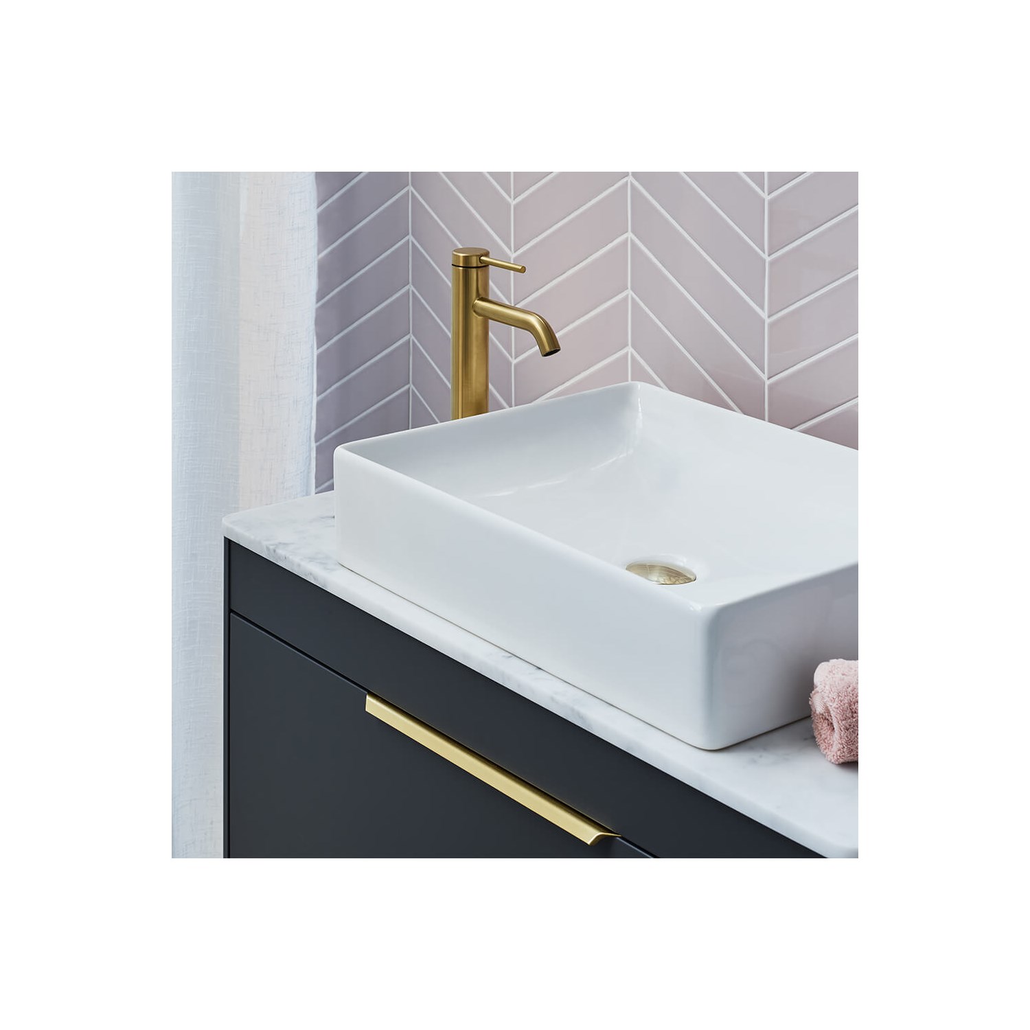 Britton Bathrooms Shoreditch Quad Countertop Basin - 500mm