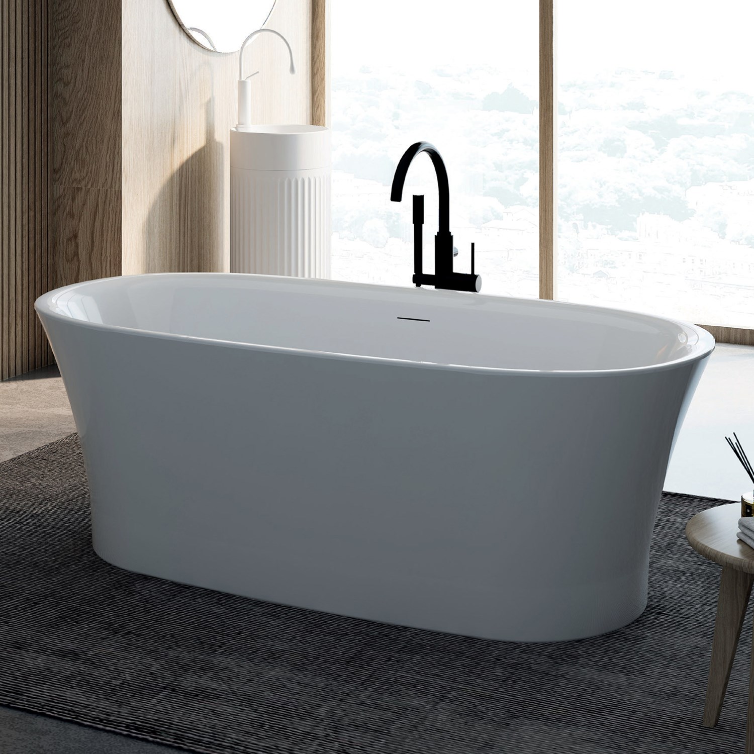 Vincent Alexander Aydon White Freestanding Bath - 1700 x 820mm