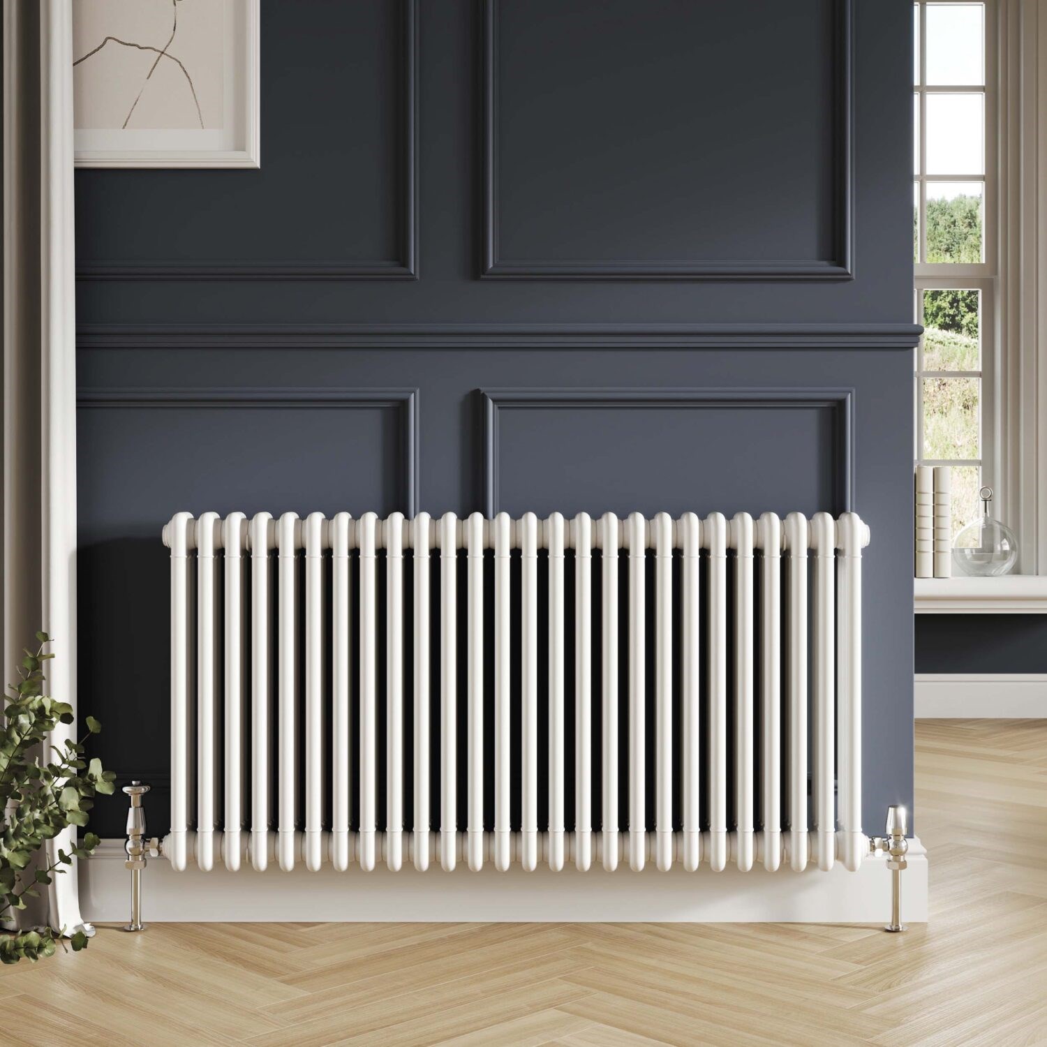 Rose Ter Radiator Butler & Rose Designer 3 Column Horizontal Radiator - Gloss White ...