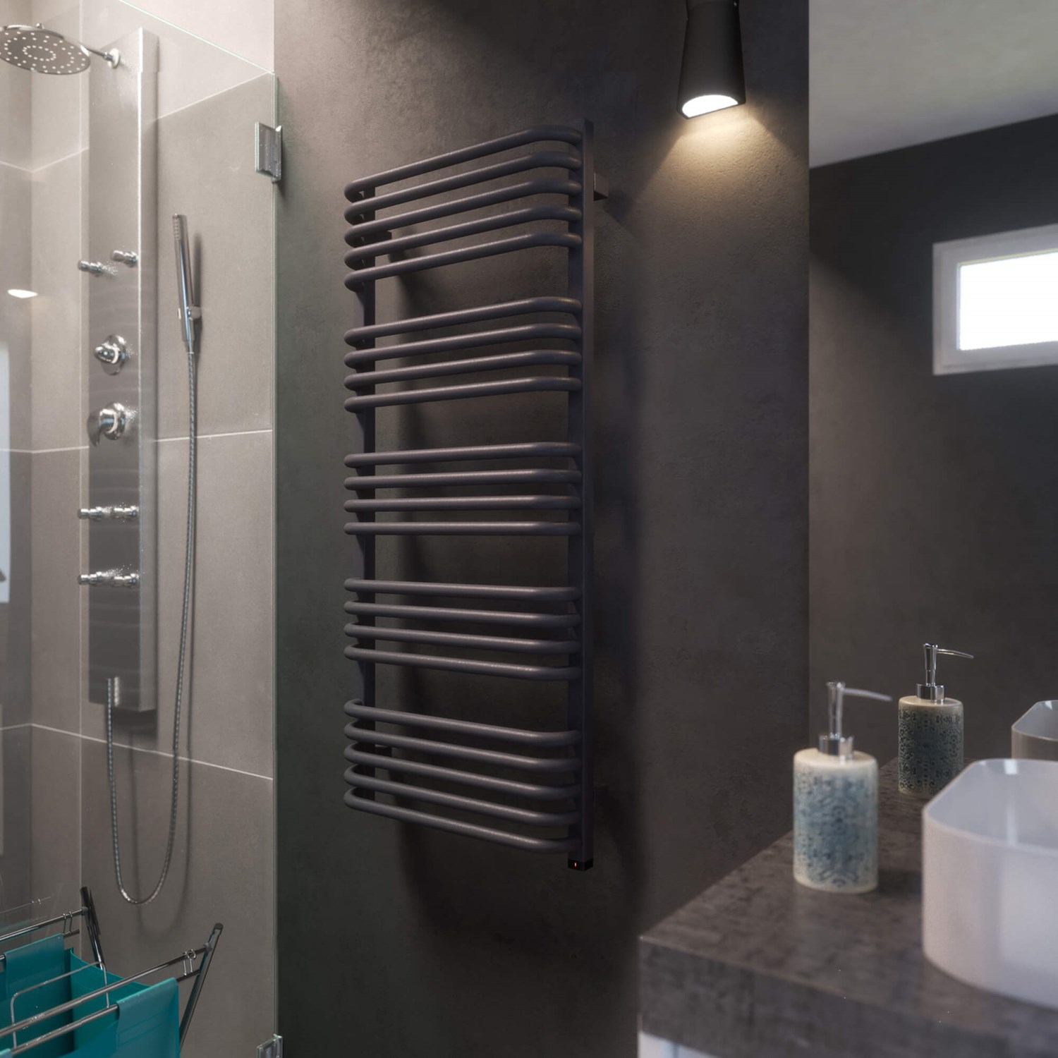 Terma Alex One Electric Heated Towel Rail with Heating Element