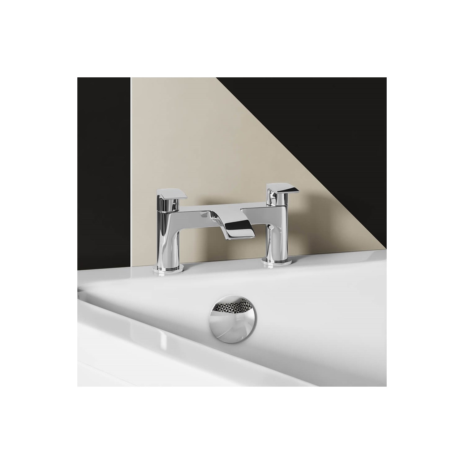 Vellamo Swift Chrome Deck Mounted Bath Filler