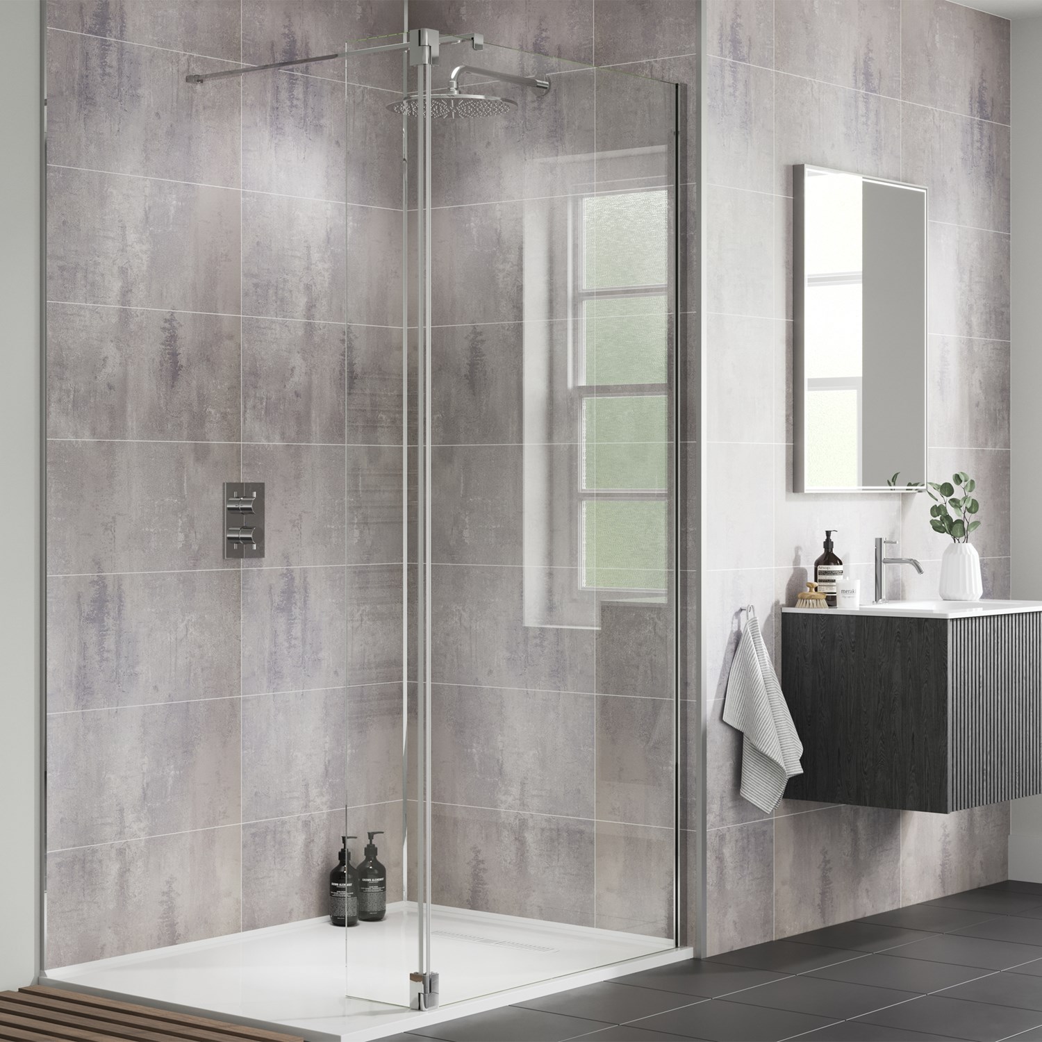 Showerwall Cement Laminate Tile - 2400 x 600mm