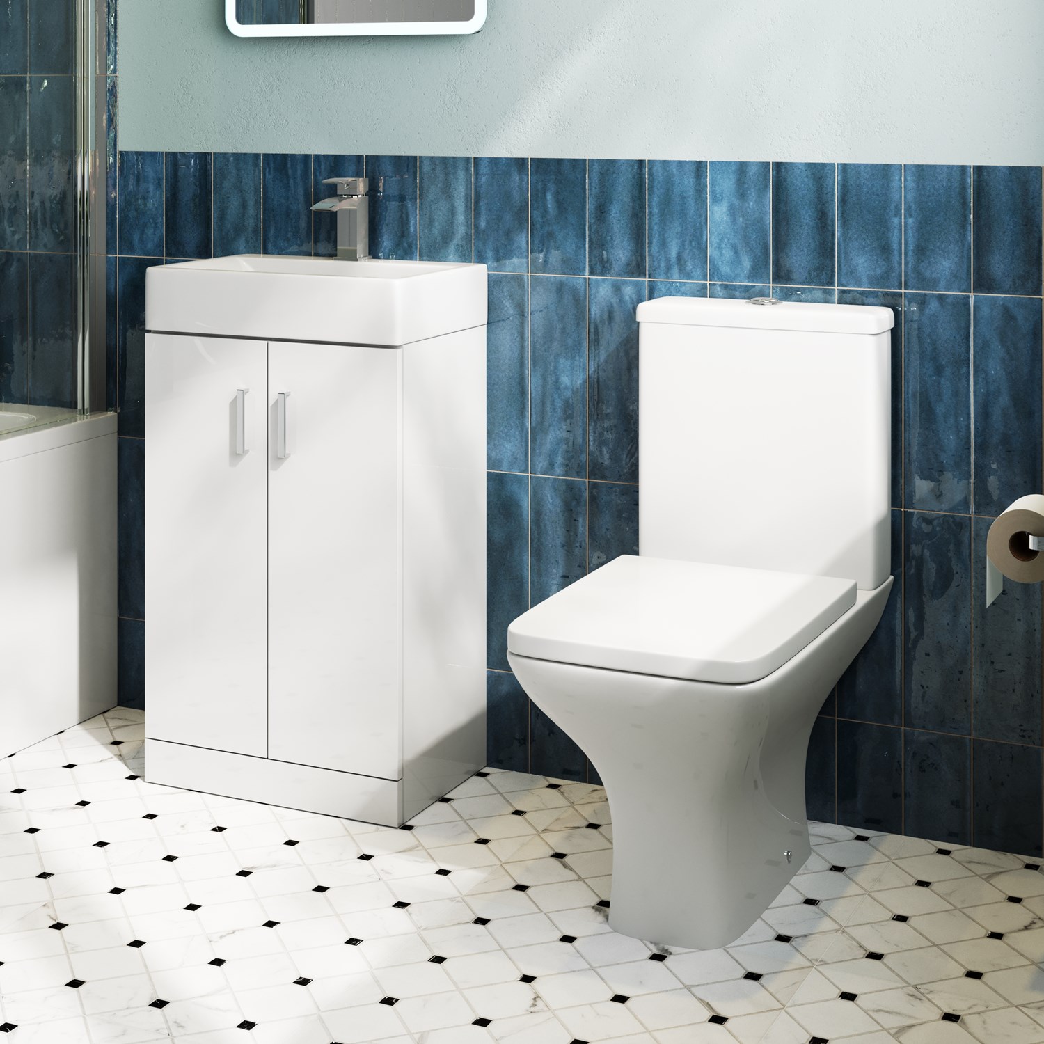 Jack Compact Rimless Toilet & Vanity Unit Bathroom Suite