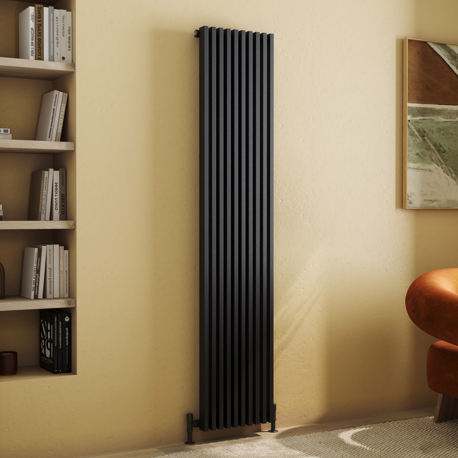 Axis Matt Rectangular Tube Vertical Radiator 1800 x 380mm