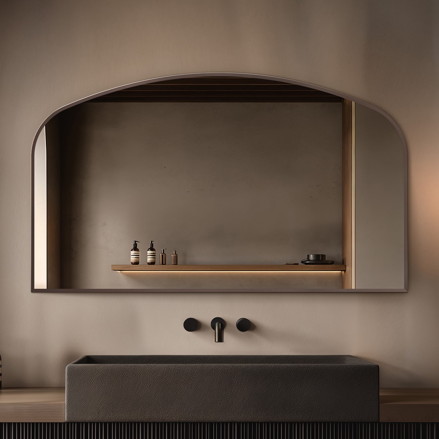 Delphine Overmantle Arched Mirror 1200 x 700mm