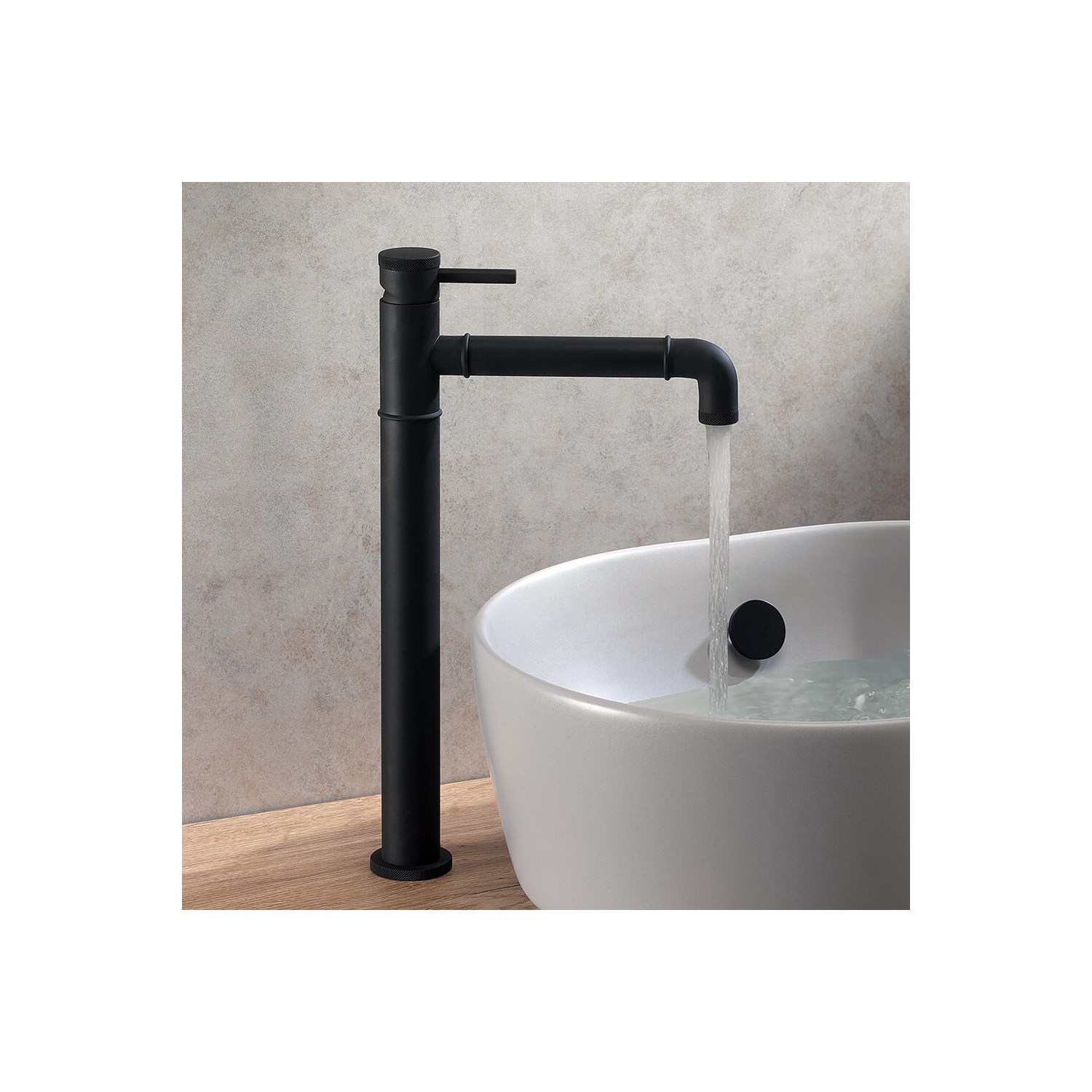 Crosswater MPRO Industrial Tall Basin Mixer Tap - Carbon Black