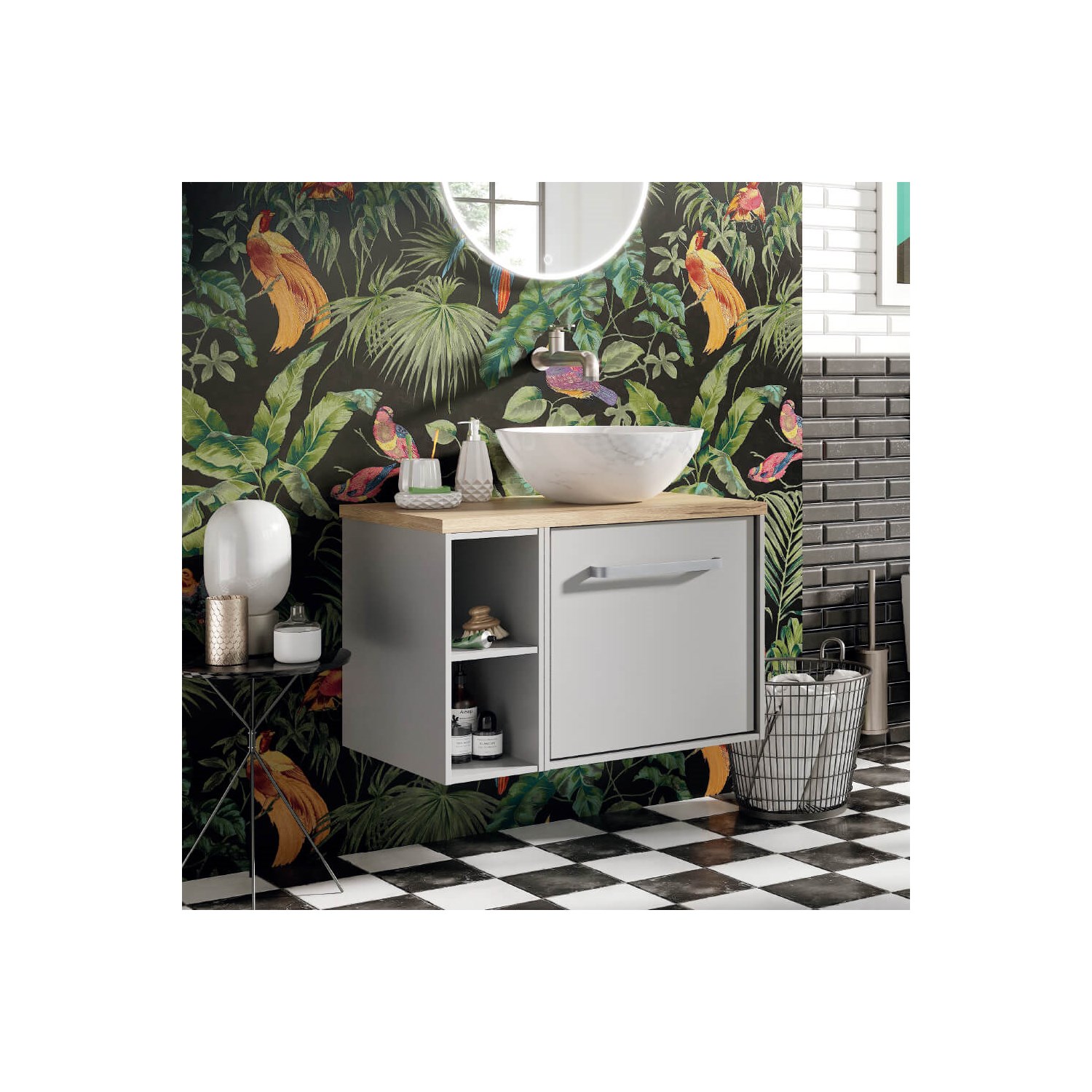 Crosswater Infinity Single Wall Mounted Drawer Unit & Base Unit with Worktop - 700mm