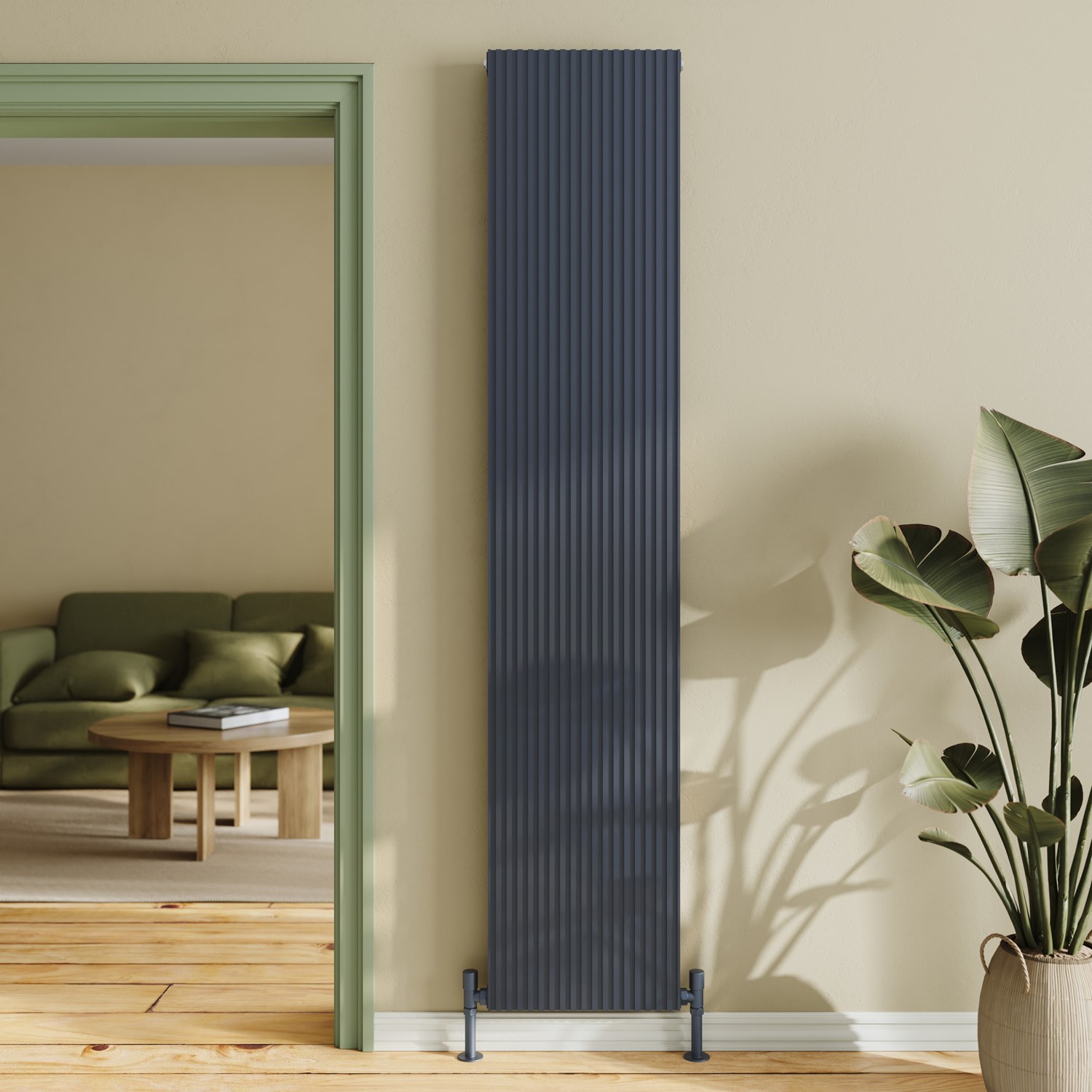 Toasty Strata Anthracite Aluminium Vertical Radiator | Drench