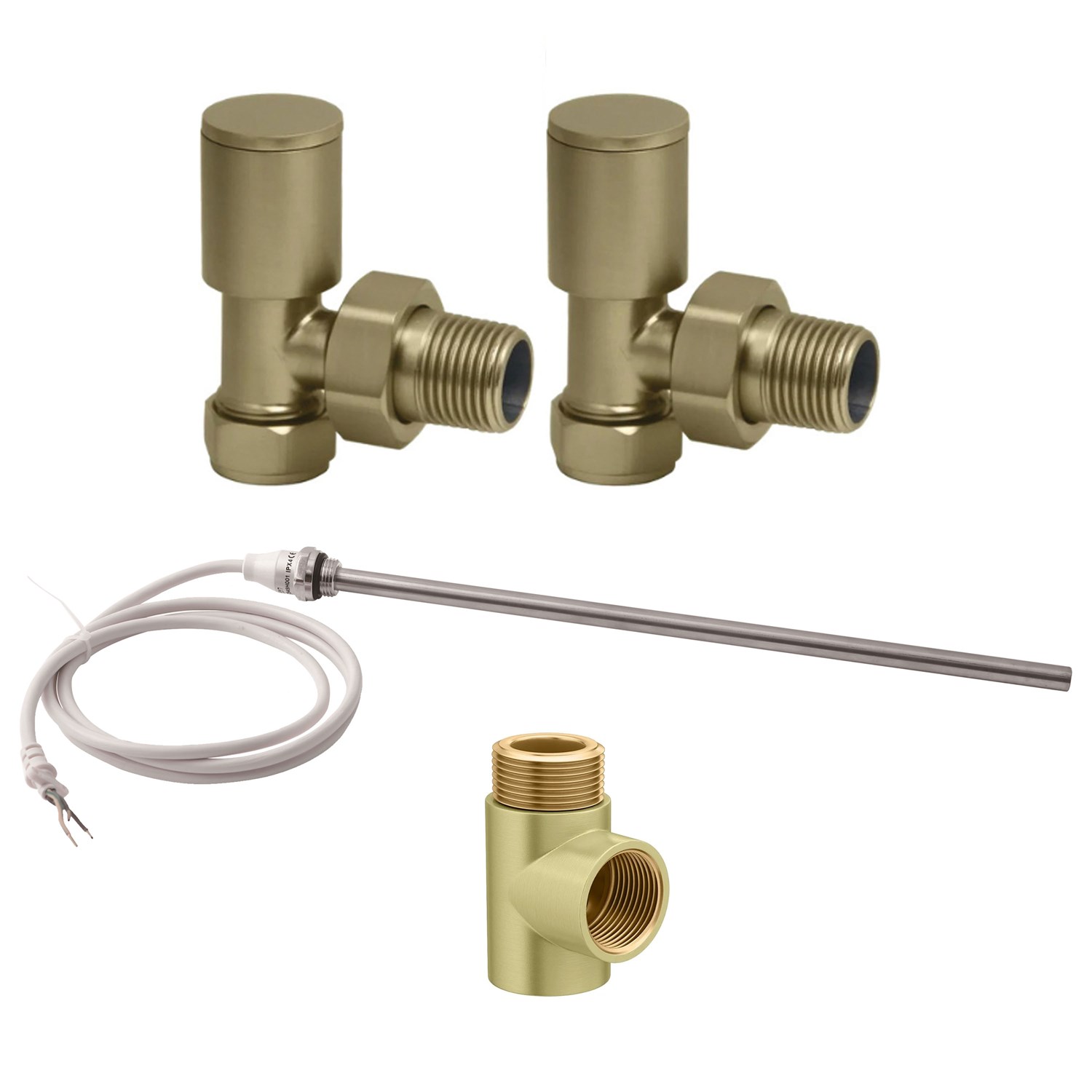Toasty Brushed Brass Dual Fuel Kit With Manual Element