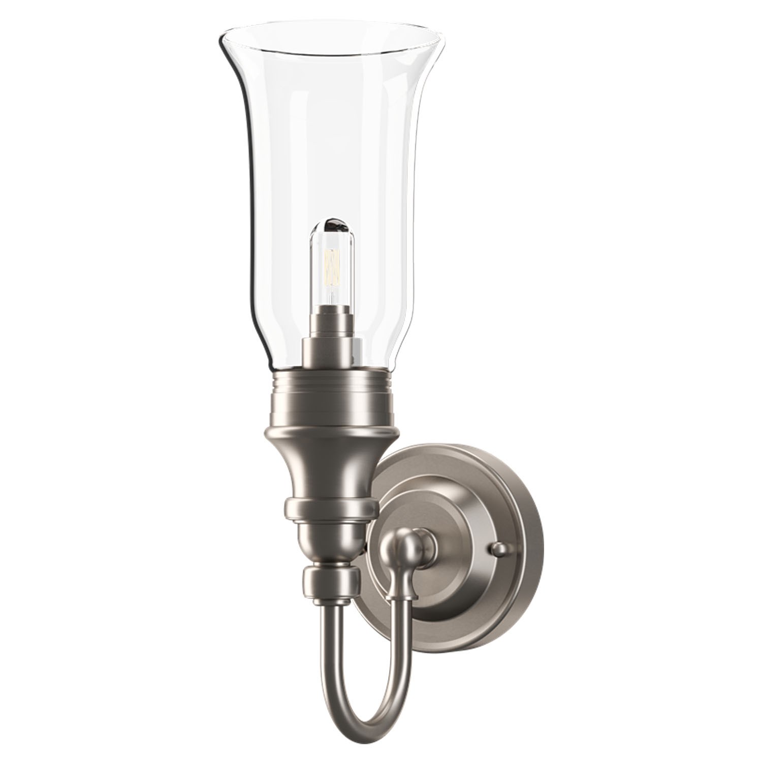Burlington LED Ornate Bathroom Wall Light with Clear Glass Vase Shade