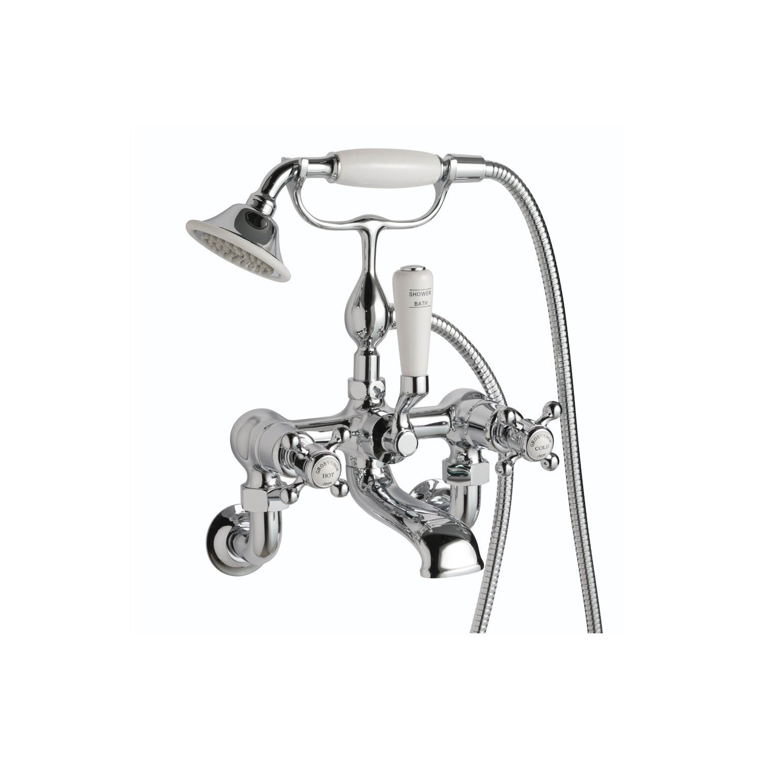 JTP Grosvenor Cross Wall Mounted Bath Shower Mixer With Kit