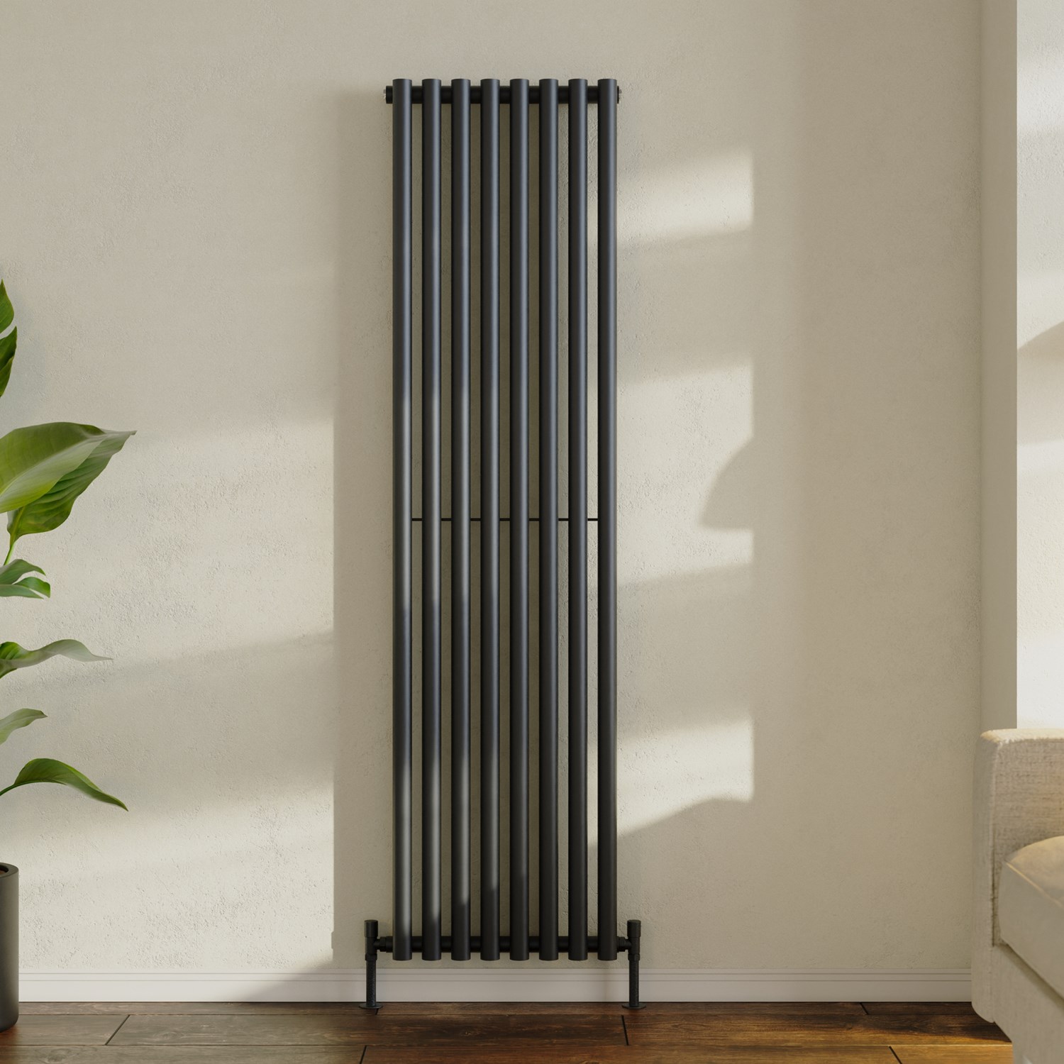 Aura Matt Round Tube Vertical Radiator