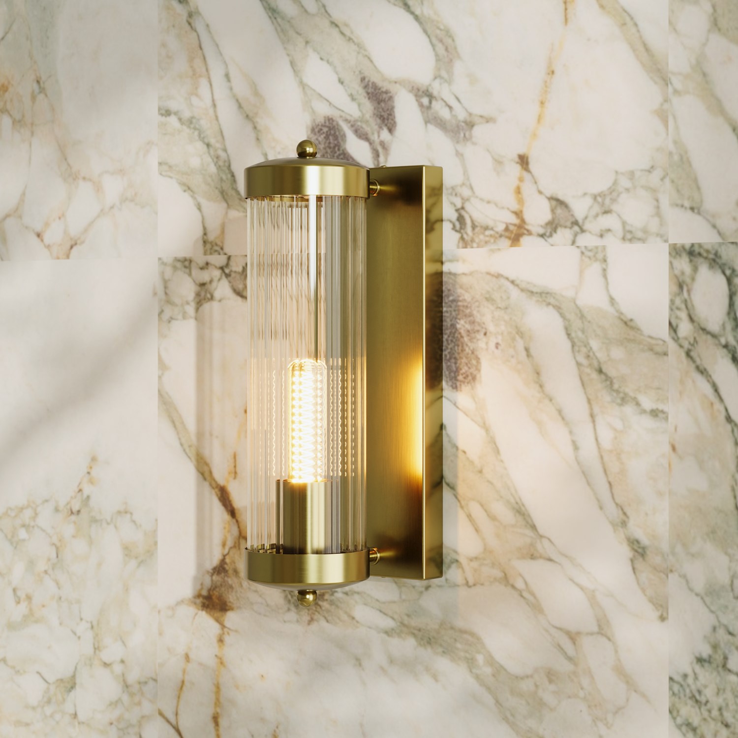 & Fluted Lantern Wall Light