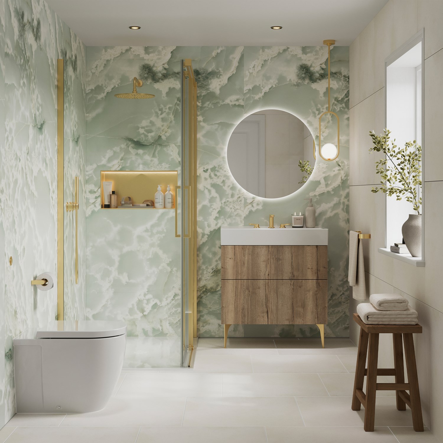 Showerwall Onyx Mist Hydrocore Laminate Bathroom Wall Panel