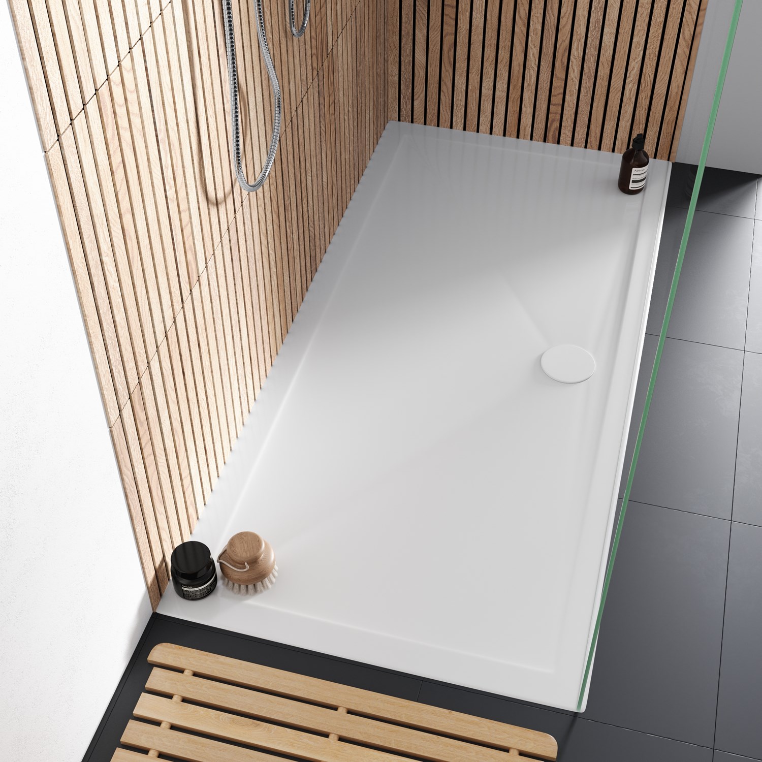 Harbour 25mm Luxury Stone Rectangular Shower Tray