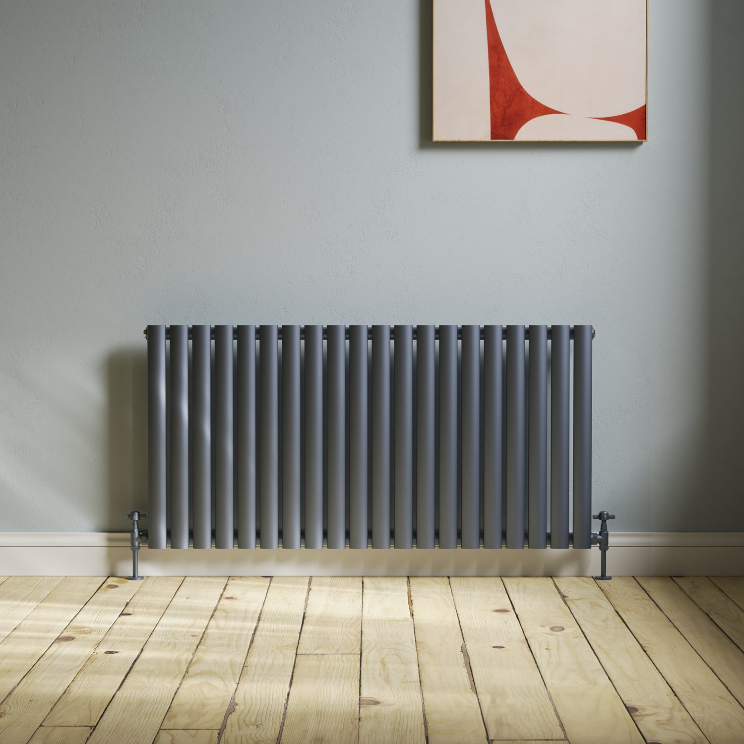 Toasty Ember Anthracite Oval Panel Horizontal Radiator