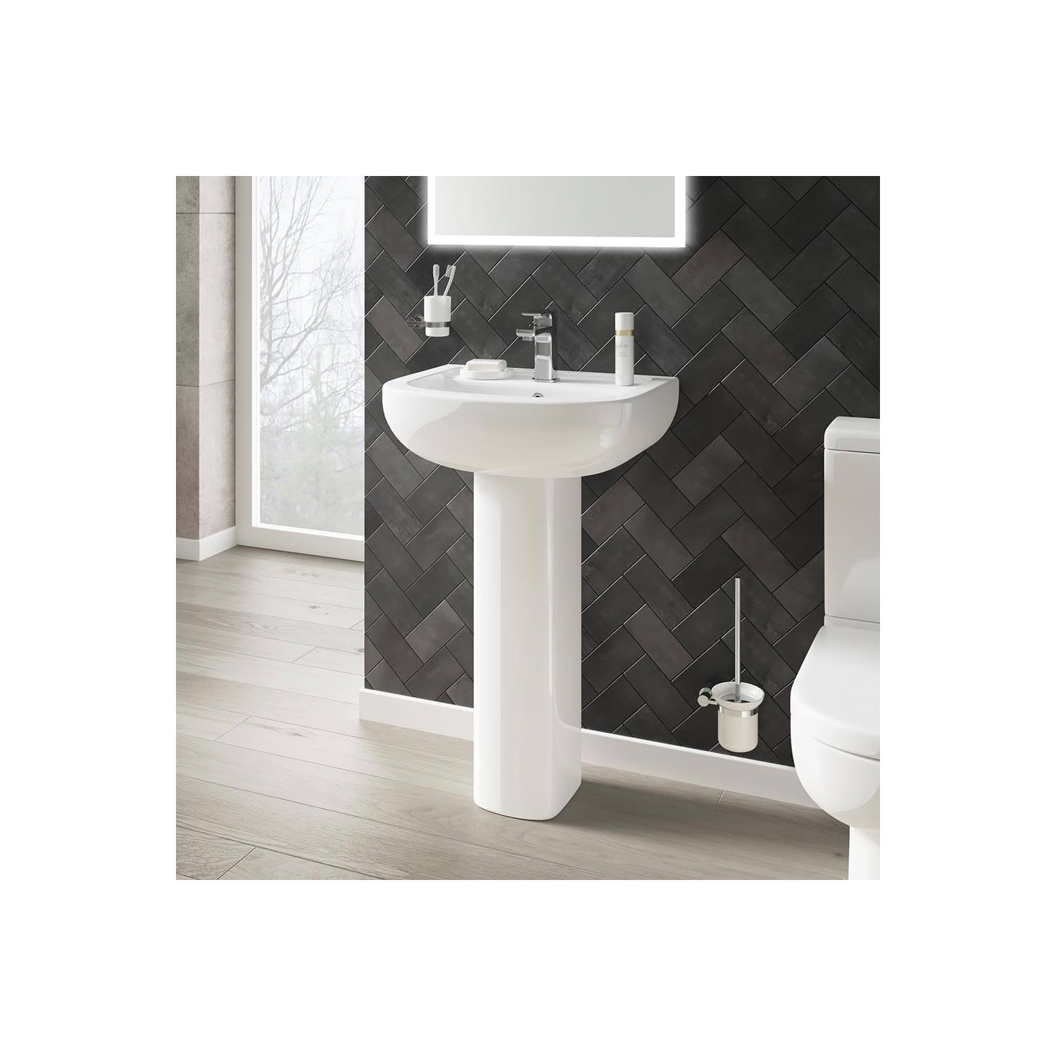 Harbour Grace 550mm 1 Tap Hole Basin & Pedestal