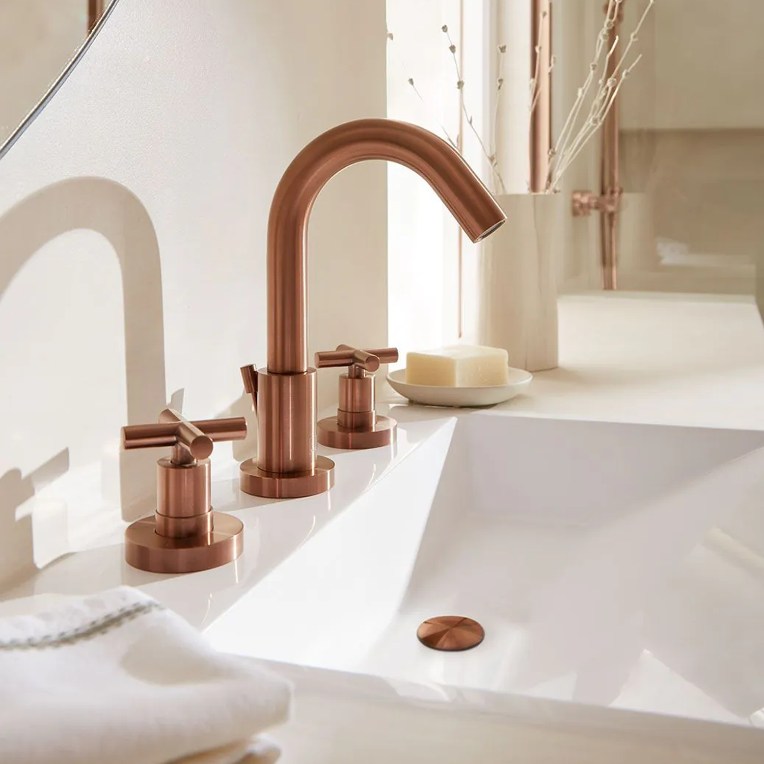 Vado Individual Elements 3 Hole Deck Mounted Basin Mixer Tap with Pop-Up Waste
