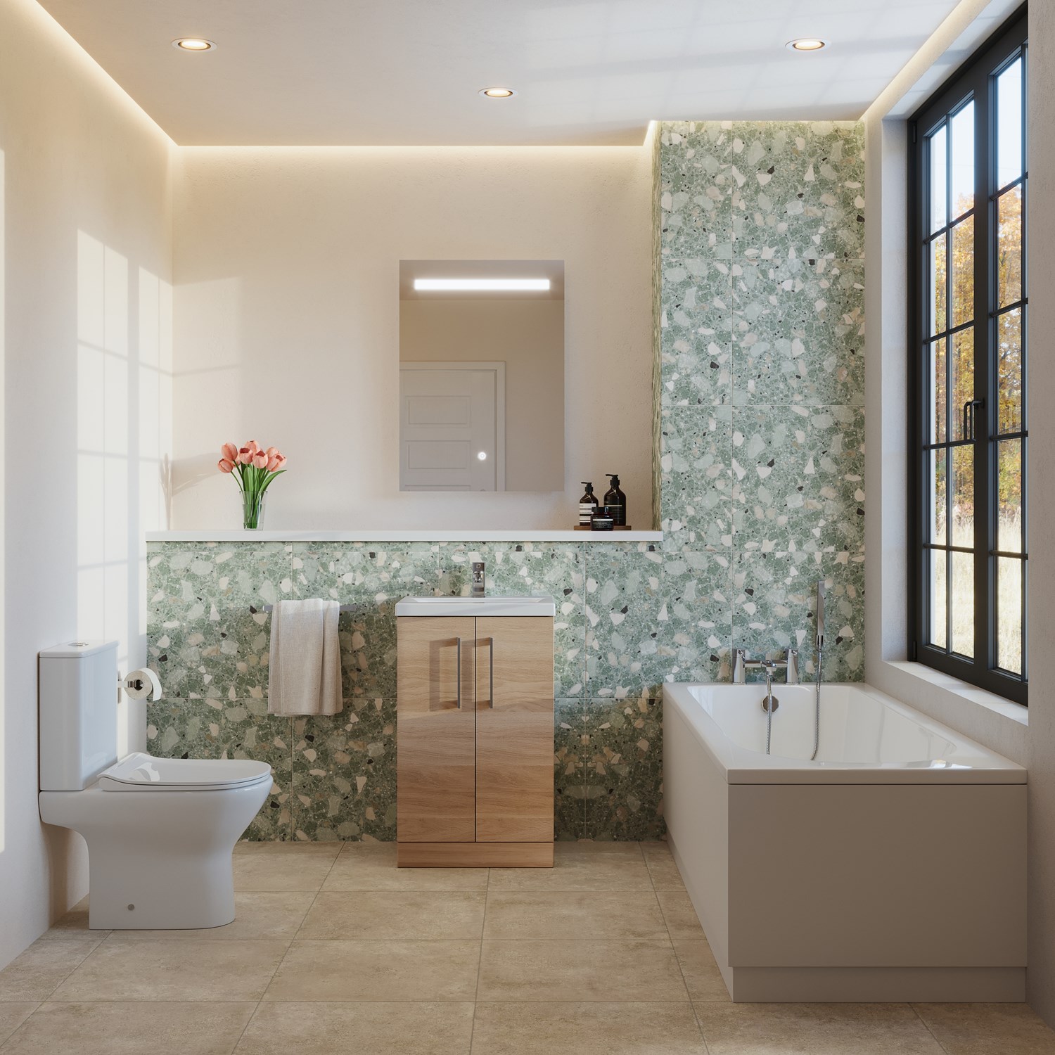 Erin Complete Vanity Unit Bathroom Suite with Rimless Toilet