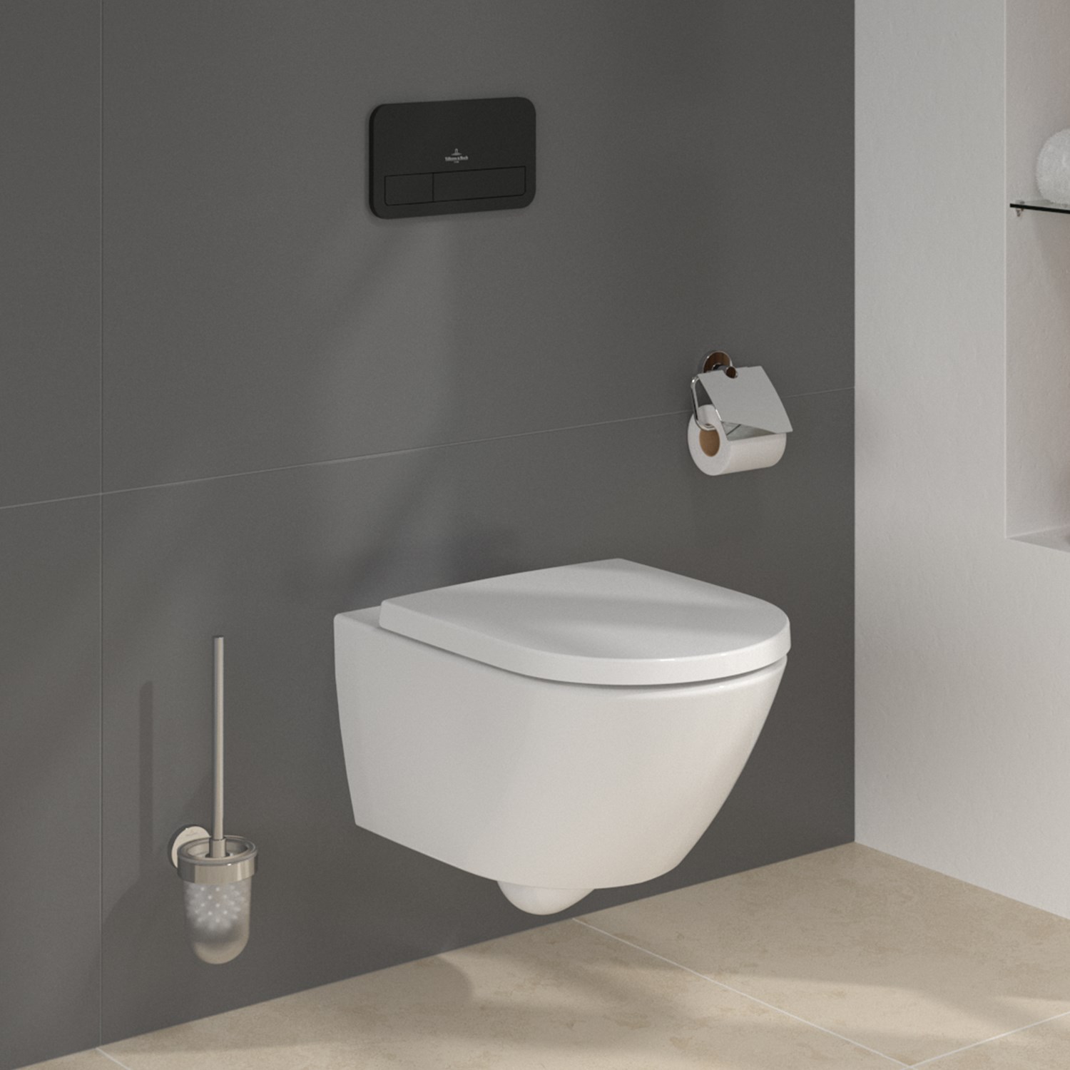 Villeroy & Boch ViConnect Pro 2.0 Frame with Subway 3.0 TwistFlush Rimless Wall Mounted