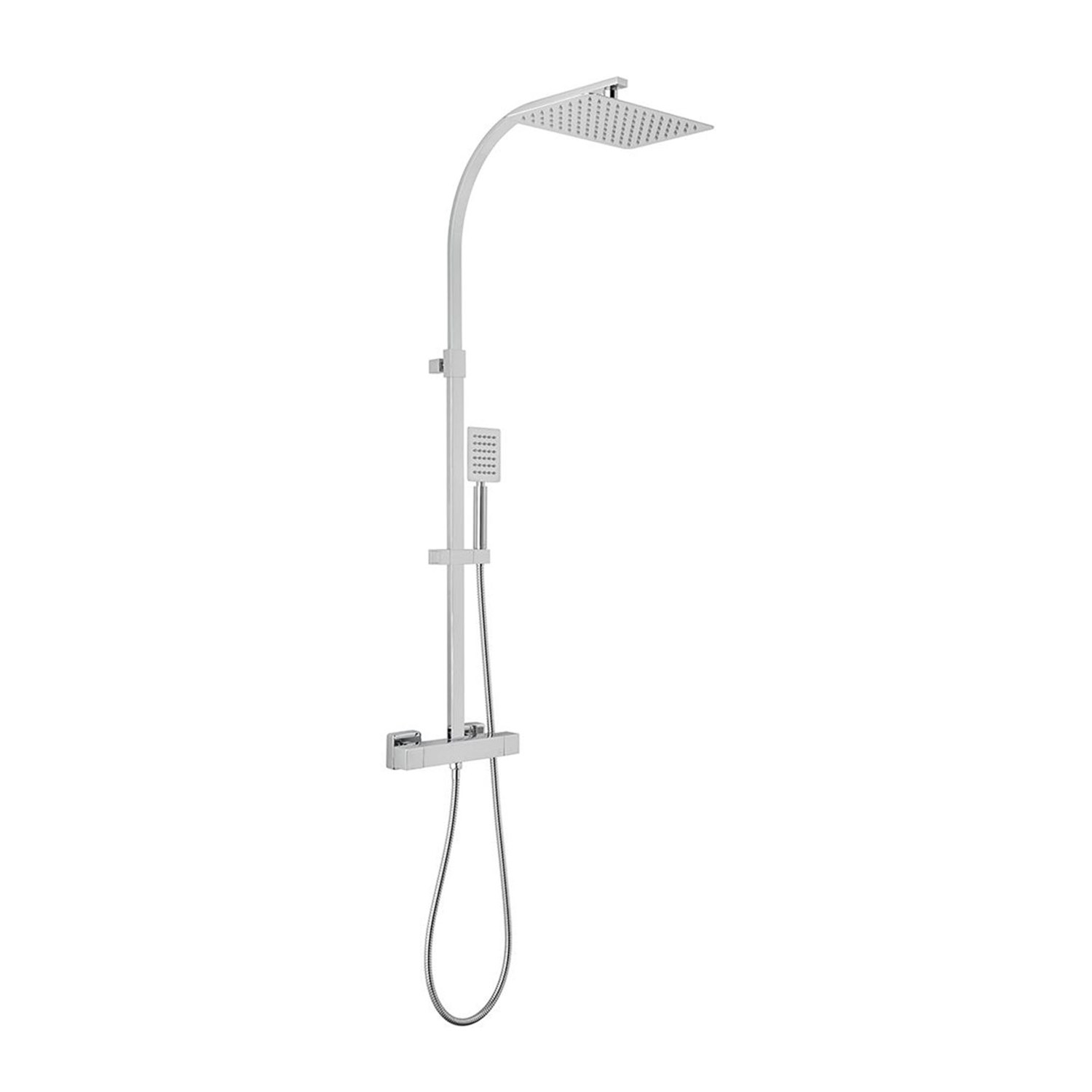 Vado Velo Aquablade Square Rigid Riser Shower Kit with Exposed Thermostatic Shower Valve