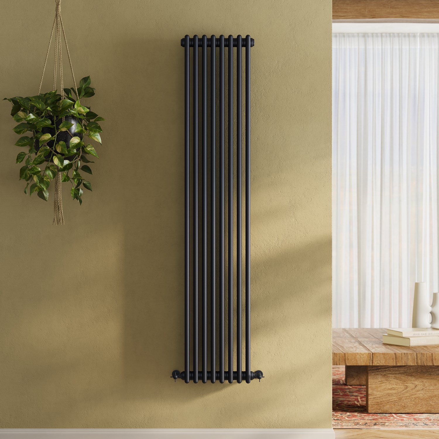 Toasty Ardleigh Matt Black Vertical Column Radiator