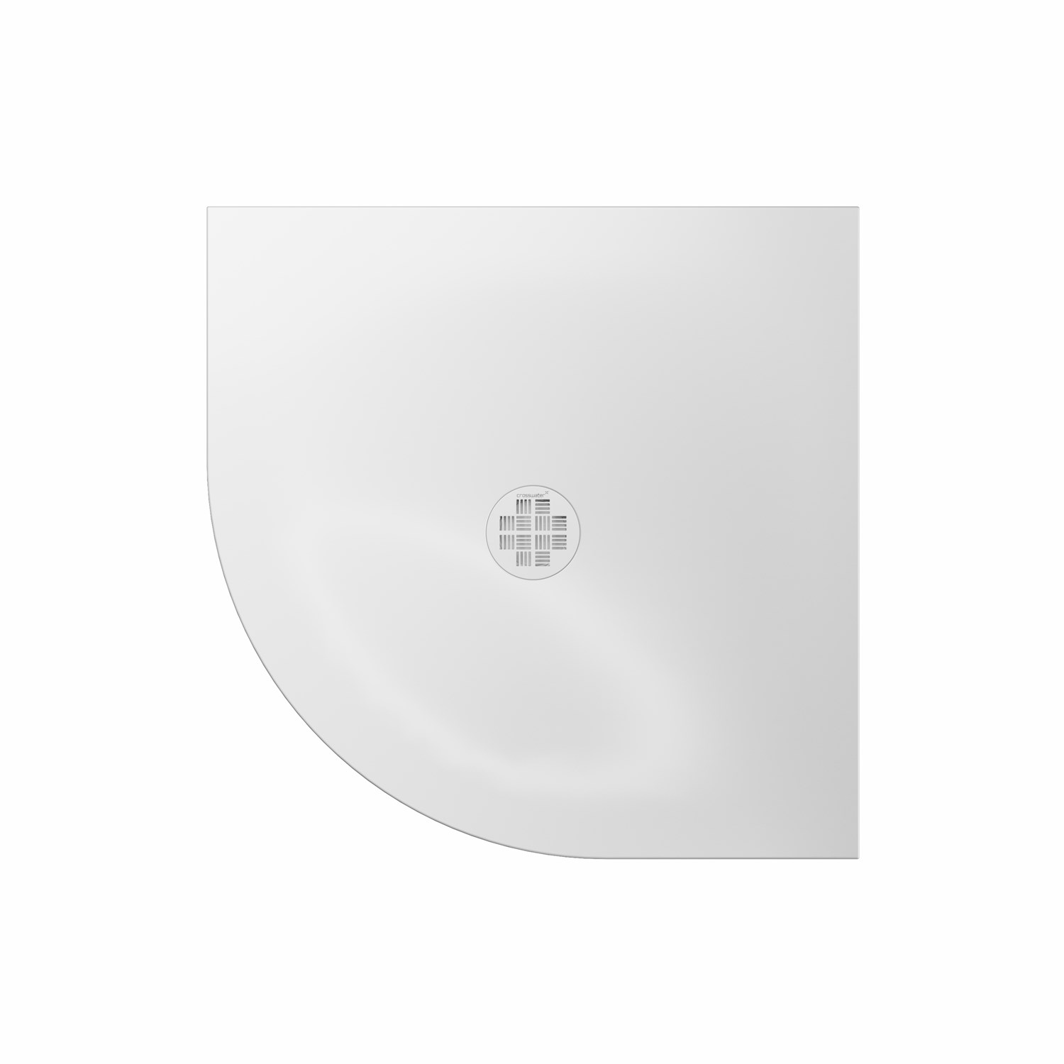 Crosswater Creo 25mm Dolomite Stone Resin Quadrant Shower Tray with Central Waste Position