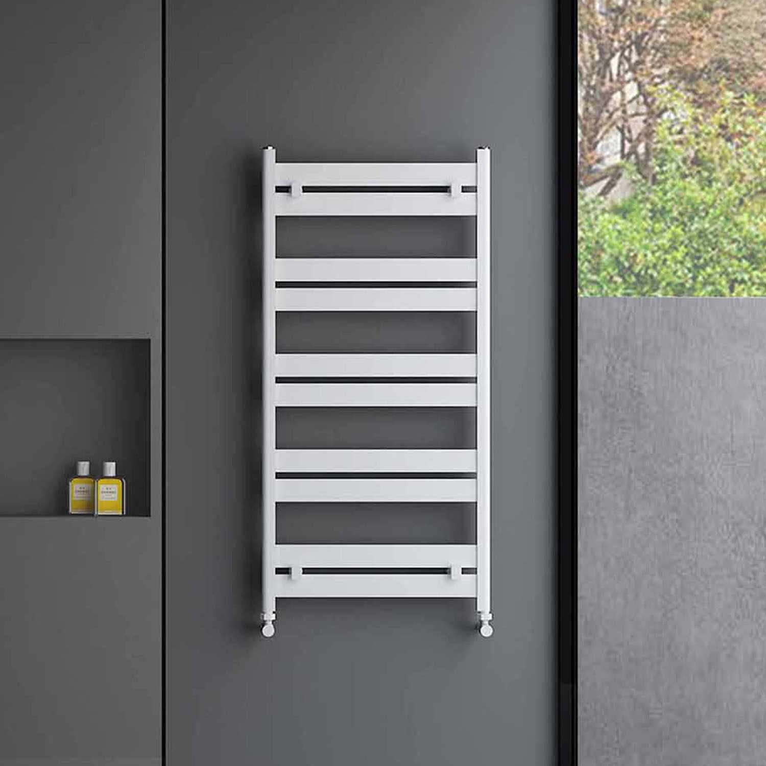 Carisa Ligne Flat Panel Aluminium Heated Towel Rail