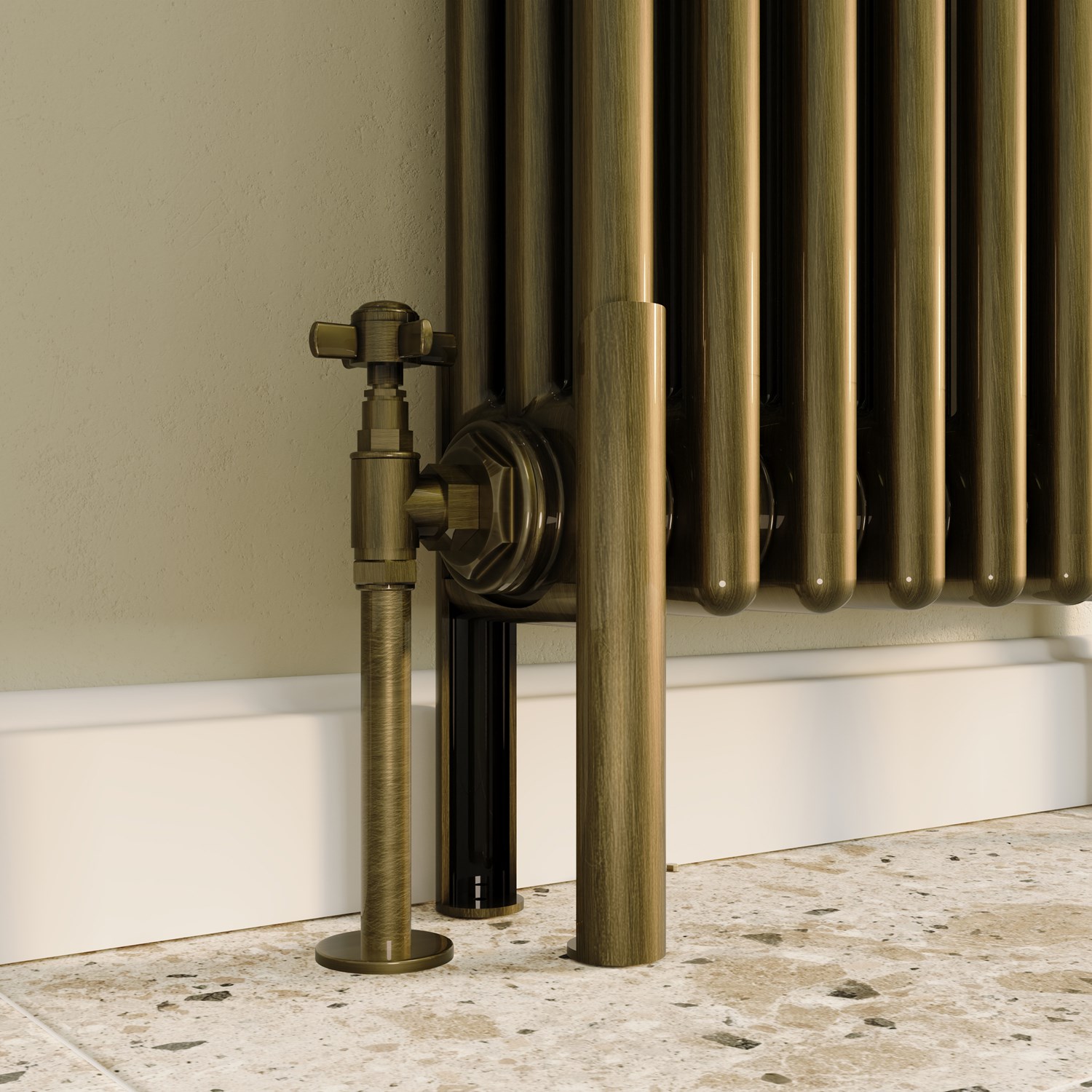 Traditional Radiator Feet Toasty Ardleigh Antique Brass Column Radiator Feet | Drench