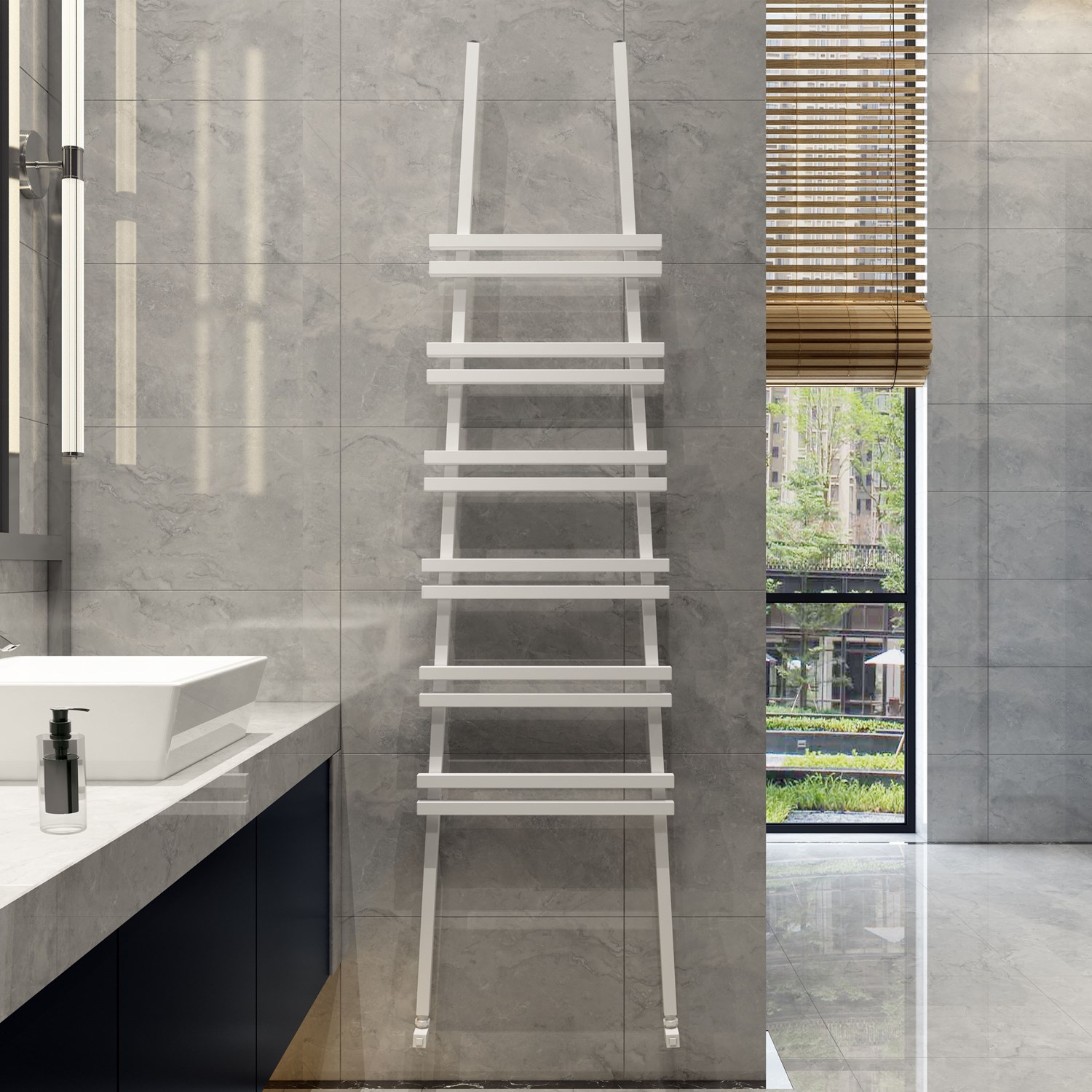 Carisa Jacobs Wall Mounted Ladder Aluminium Heated Towel Rail - 2000 x ...